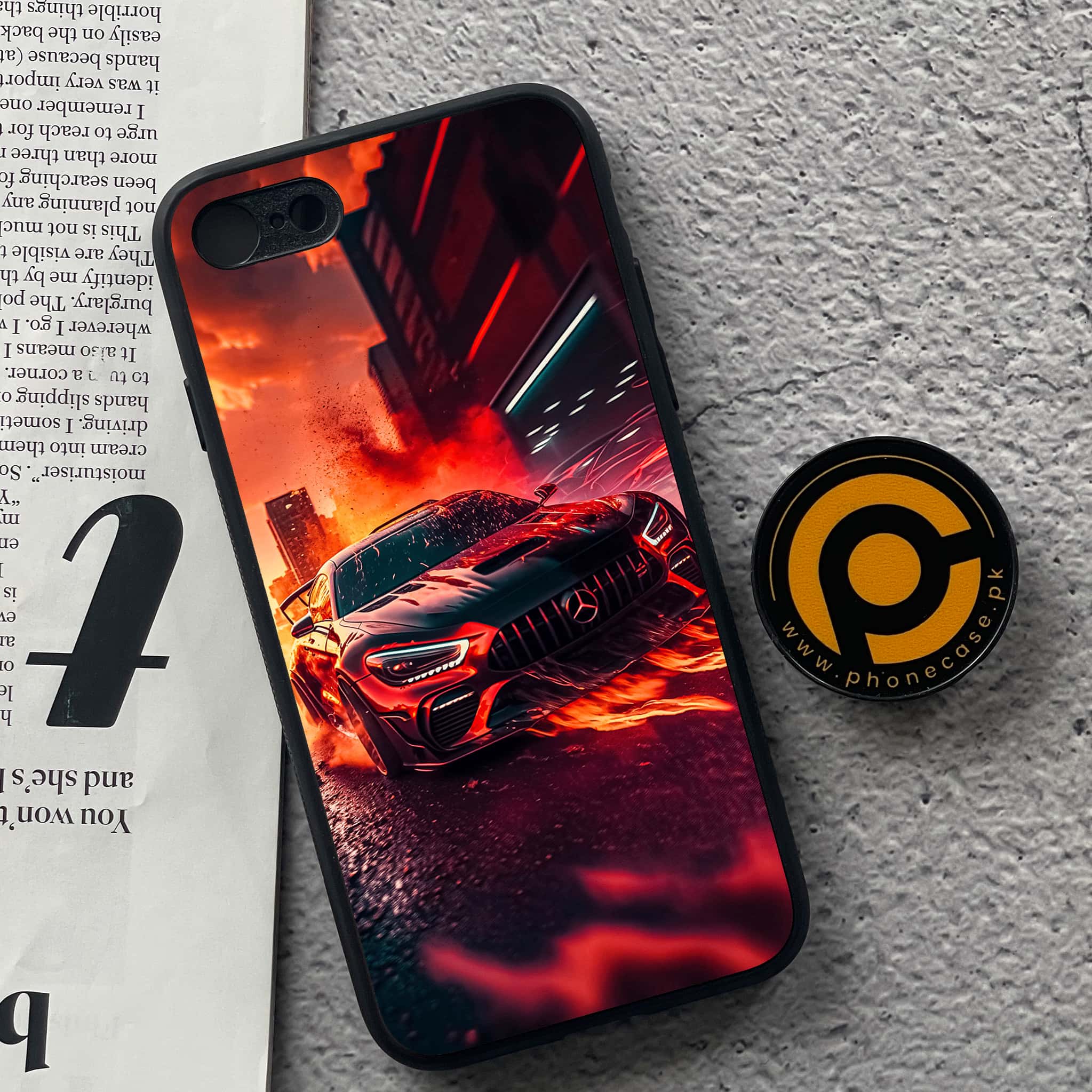 iPhone 7 / 8 - Racing Series - Premium Printed Glass soft Bumper shock Proof Case