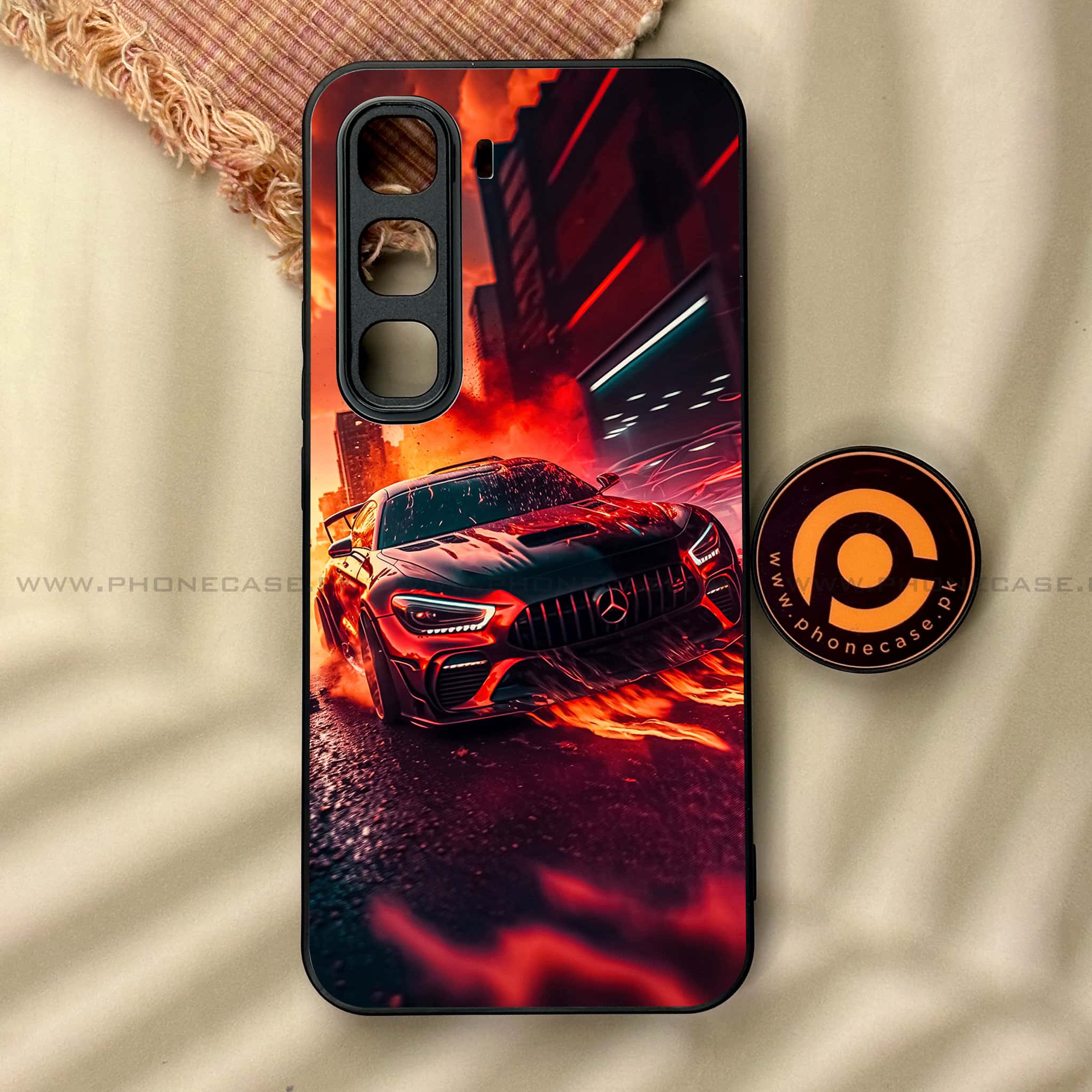 Infinix Hot 60 Pro - Racing Series - Premium Metal Printed soft Bumper shock Proof Case