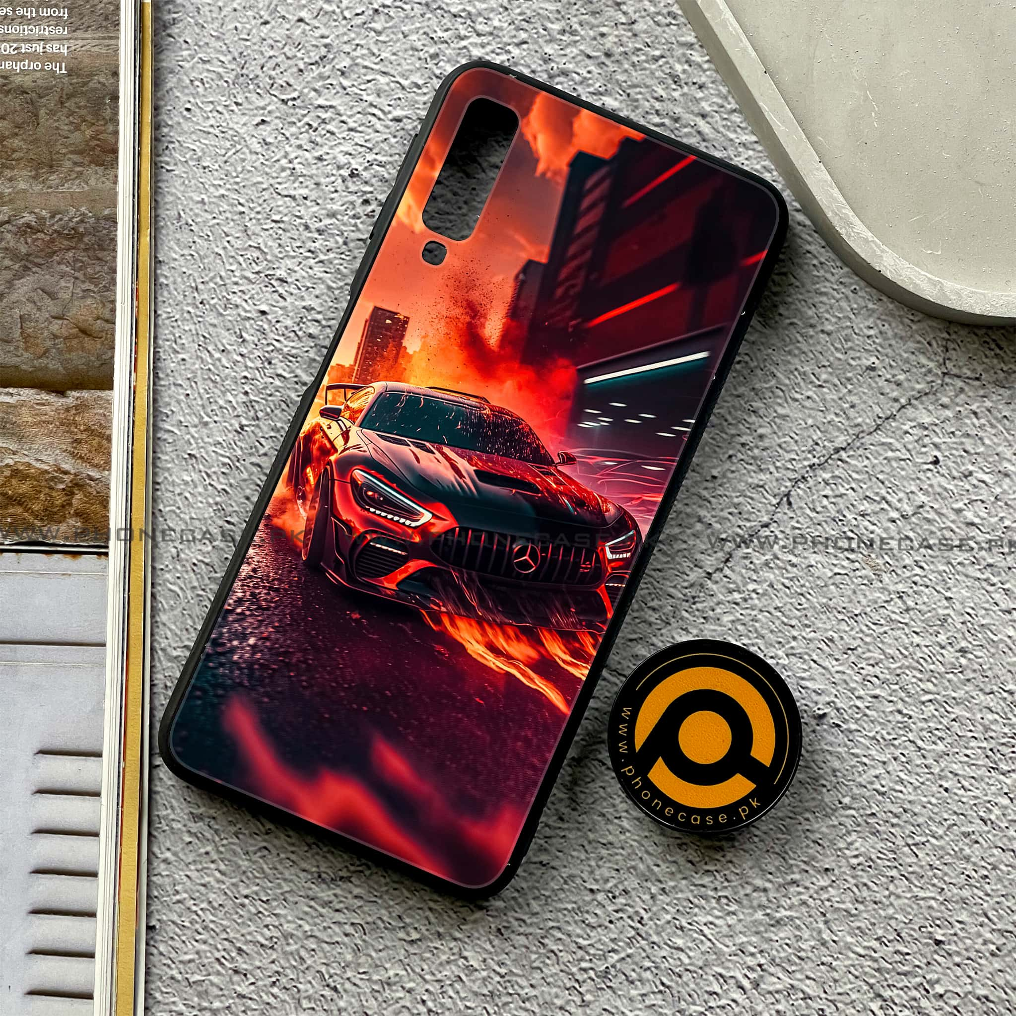 Galaxy A7 2018 - Racing Series - Premium Printed Metal soft Bumper shock Proof Case