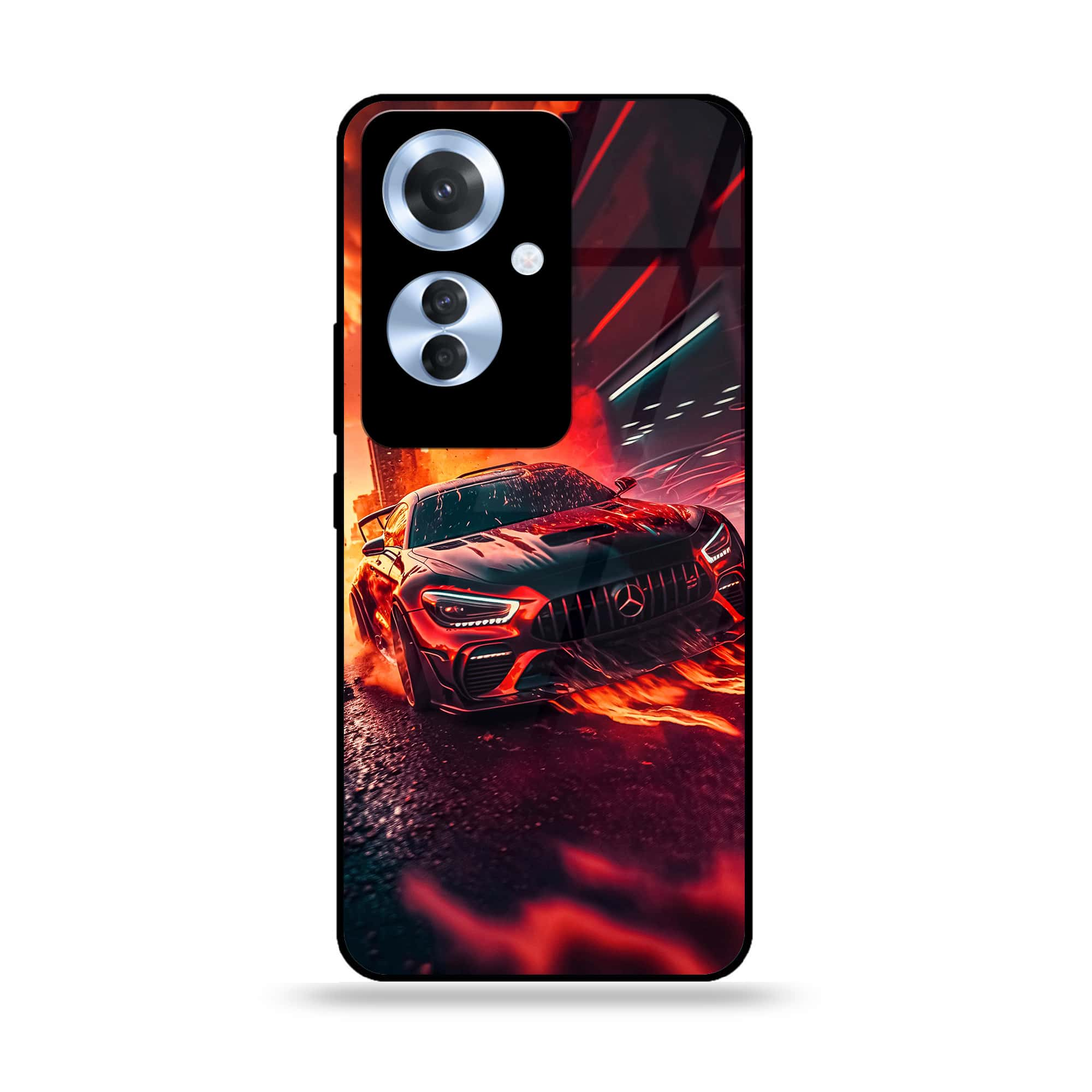 Oppo F25 Pro - Racing Series - Premium Printed Glass soft Bumper shock Proof Case