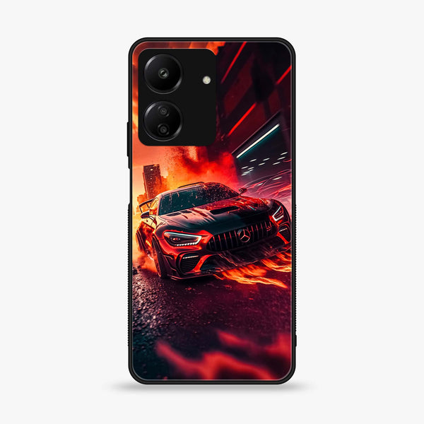 Xiaomi Poco C65 - Racing Design 3 - Premium Printed Glass soft Bumper shock Proof Case CS-15718