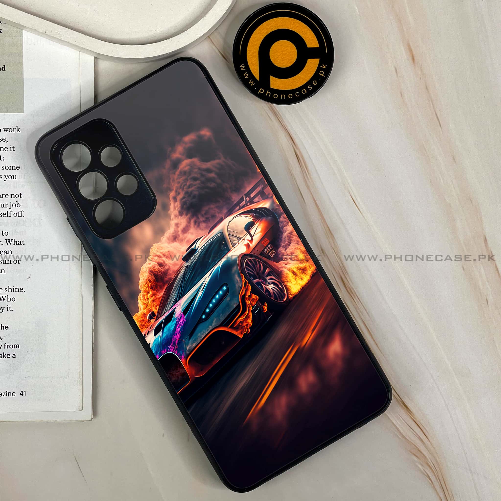 Samsung Galaxy A32 4G - Racing Series - Premium Printed Glass soft Bumper shock Proof Case