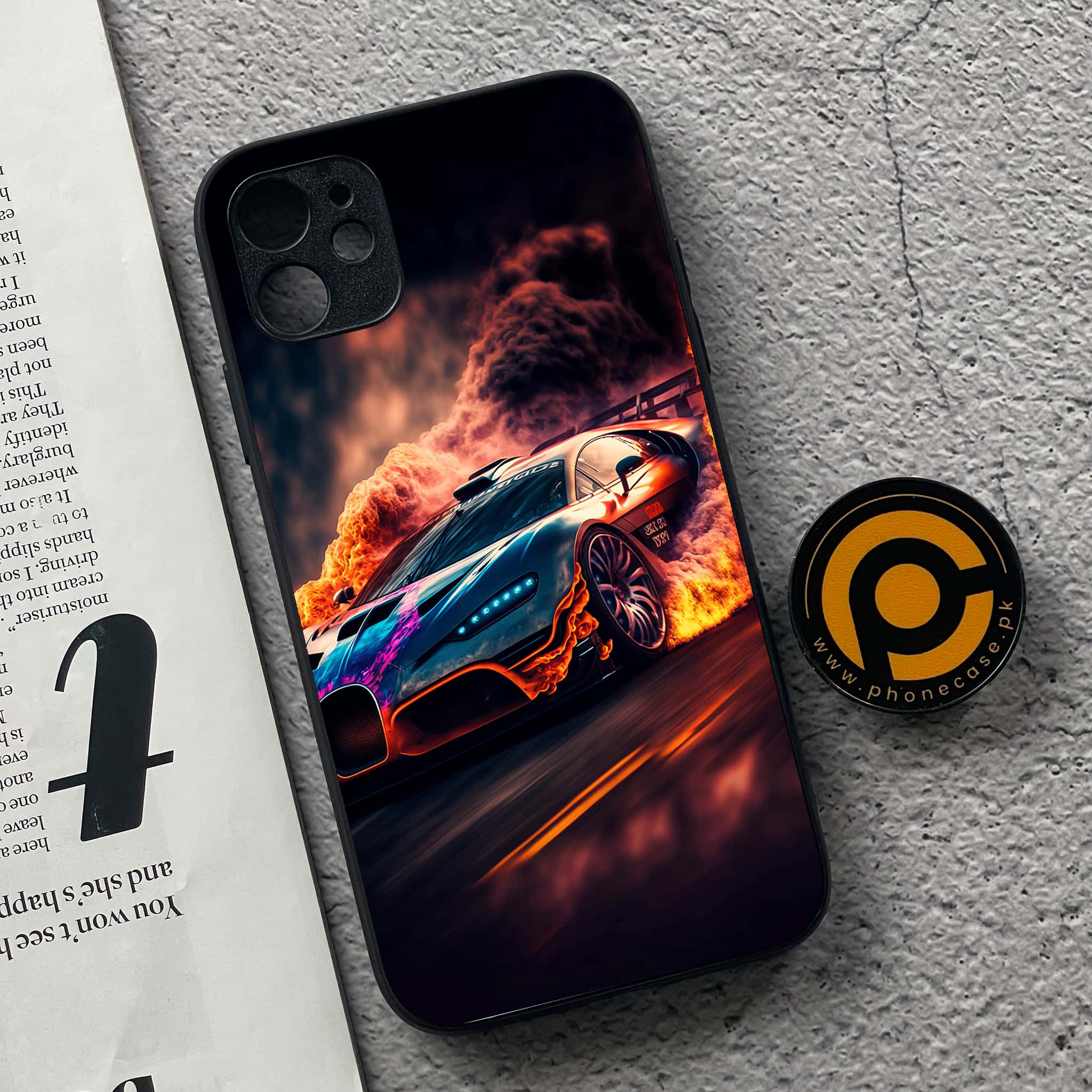 iPhone 11 Racing Series  Premium Printed Glass soft Bumper shock Proof Case