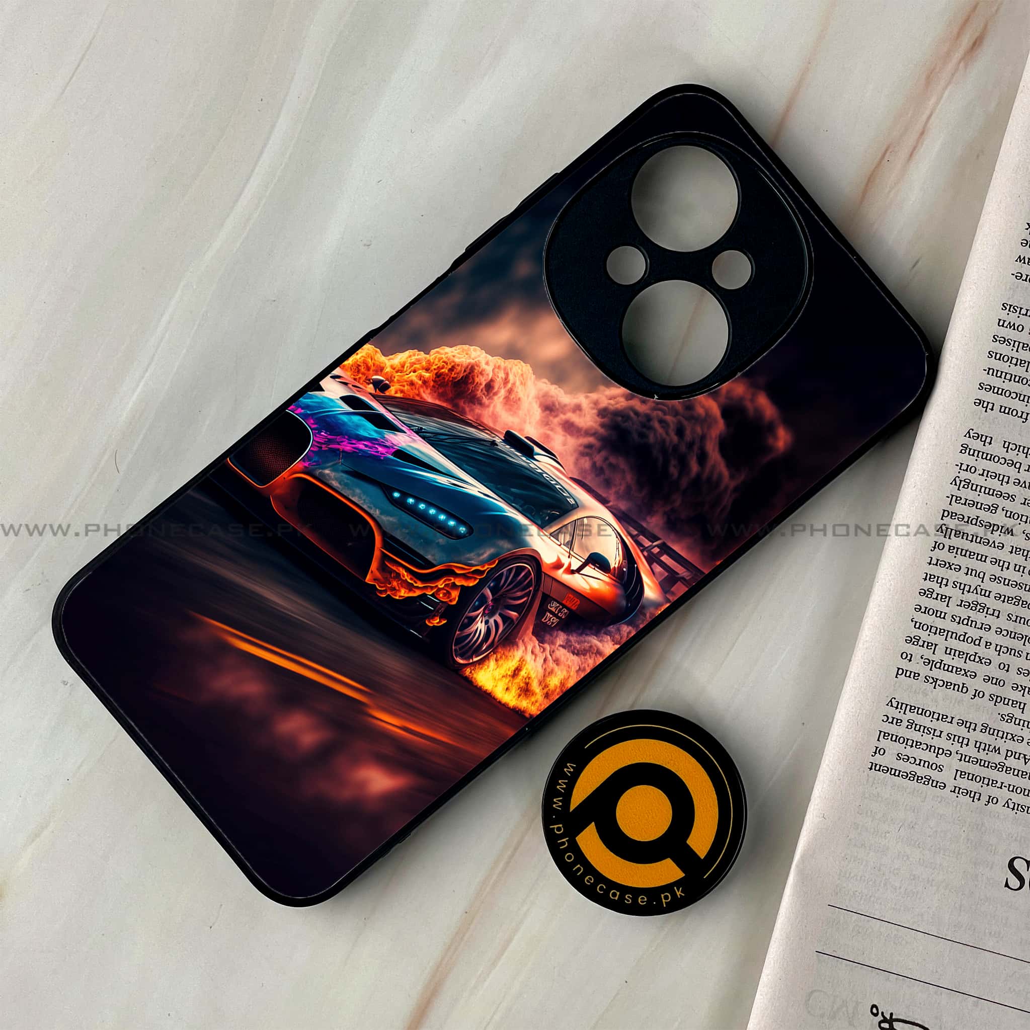 Tecno Spark Go 1 - Racing Series - Premium Printed Glass soft Bumper shock Proof Case