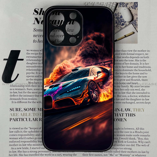 iPhone 15 Pro Max - Racing Design 4 - Premium Printed Glass soft Bumper shock Proof Case CS-19659