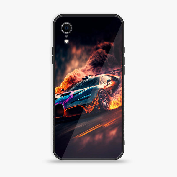 iPhone XR - Racing Design 4 - Premium Printed Glass soft Bumper shock Proof Case CS-16831