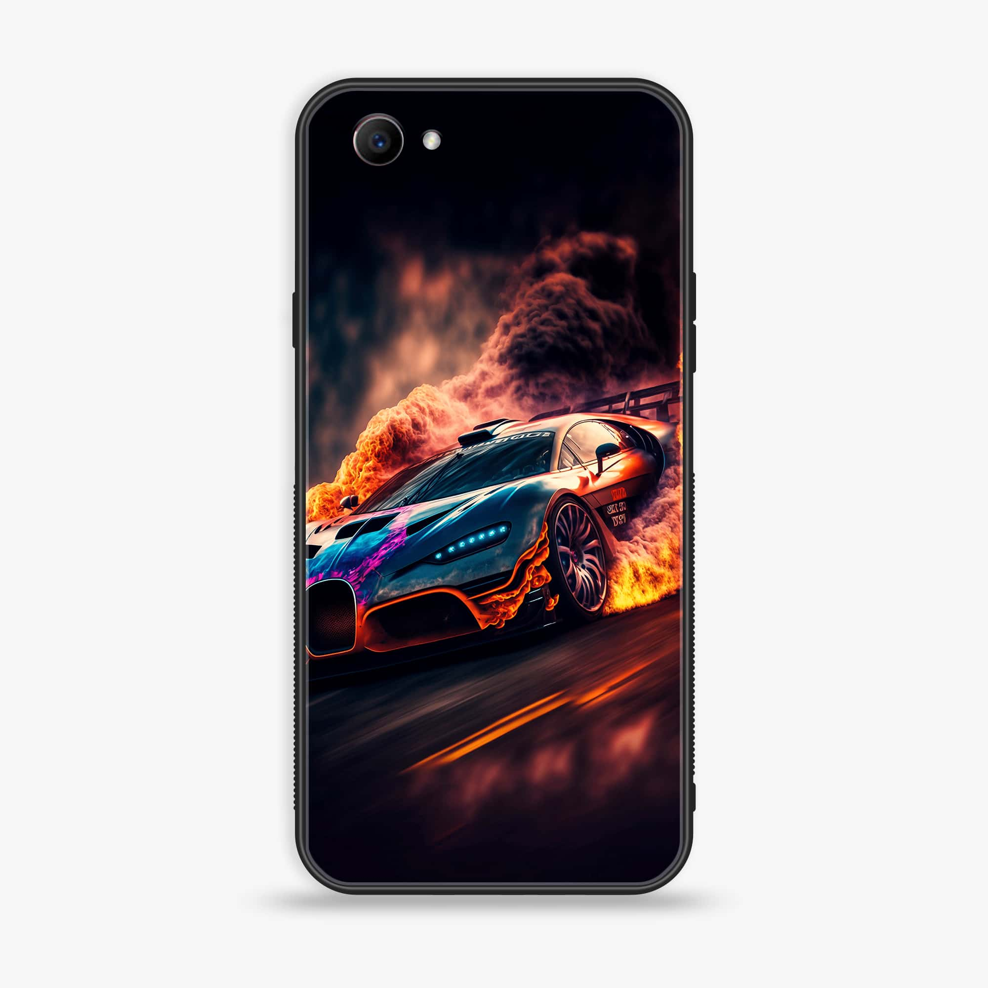 Oppo F7 Youth - Racing Series - Premium Printed Glass soft Bumper shock Proof Case