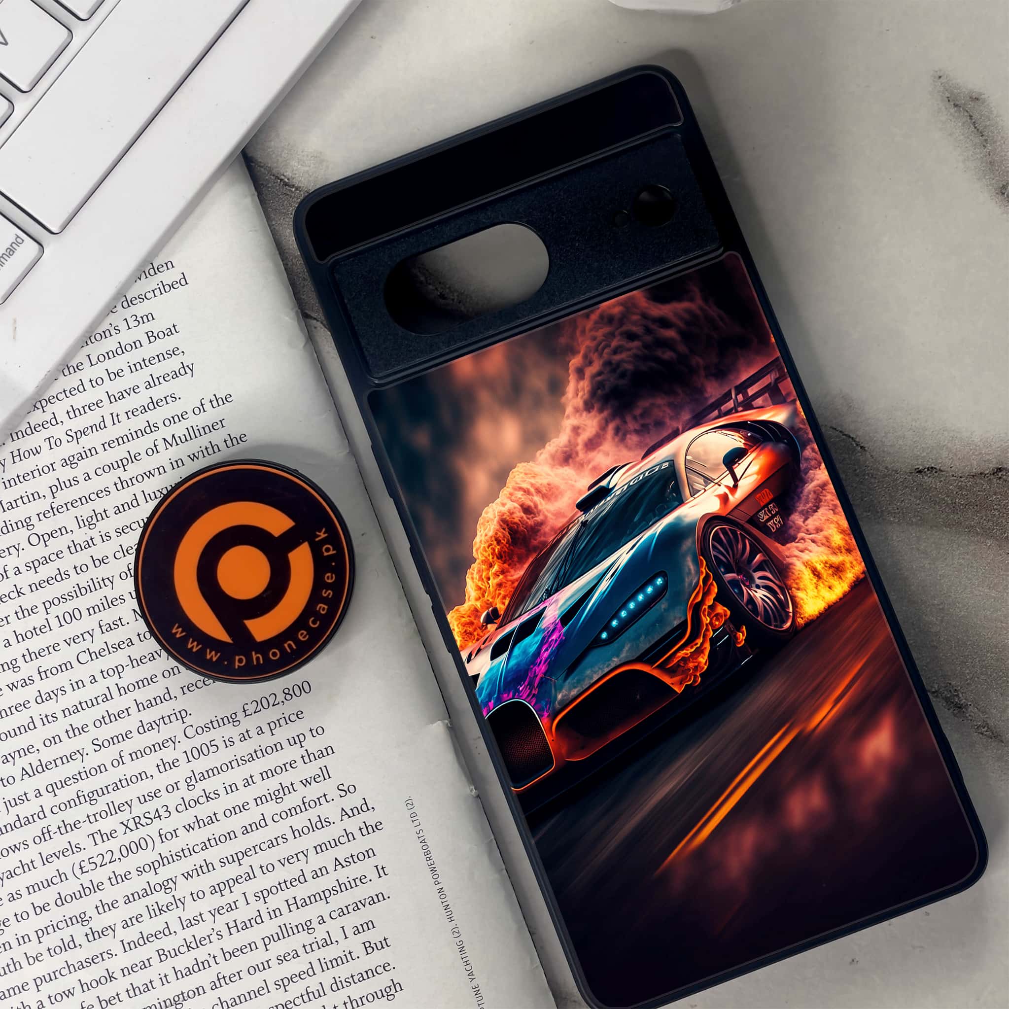 Google Pixel 7 - Racing Series - Premium Metal Printed soft Bumper Shock Proof Case