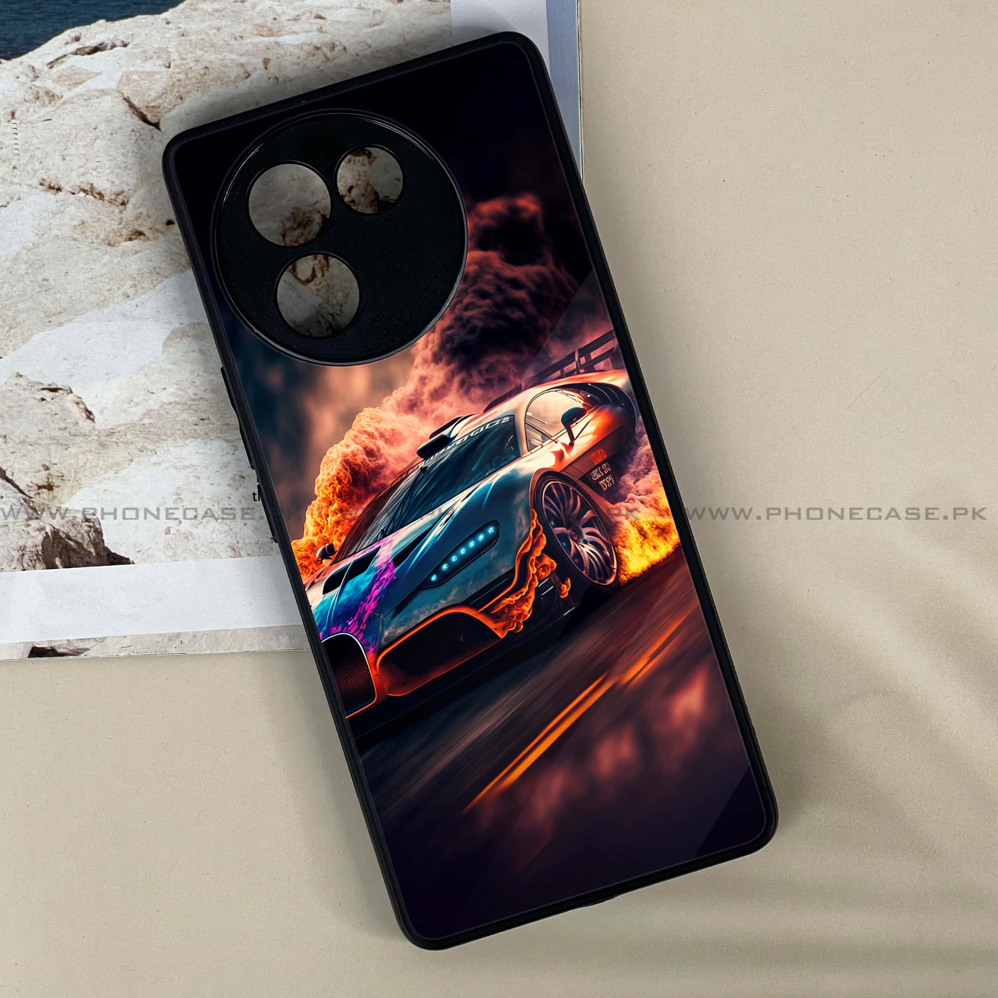 Vivo V30E - Racing Series - Premium Printed Metal soft Bumper shock Proof Case