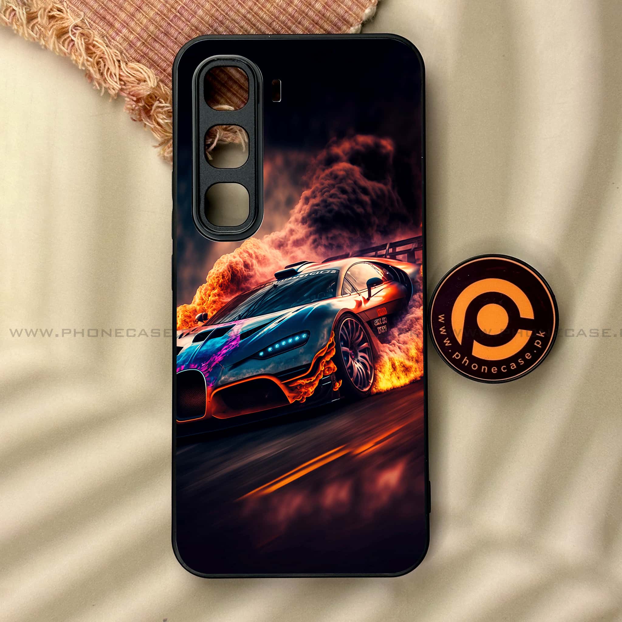Infinix Hot 60 Pro - Racing Series - Premium Metal Printed soft Bumper shock Proof Case