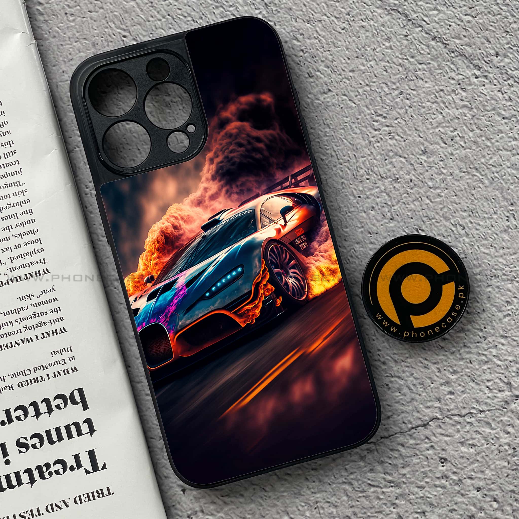 iPhone 15 Pro Max - Racing Series - Premium Metal Printed soft Bumper shock Proof Case