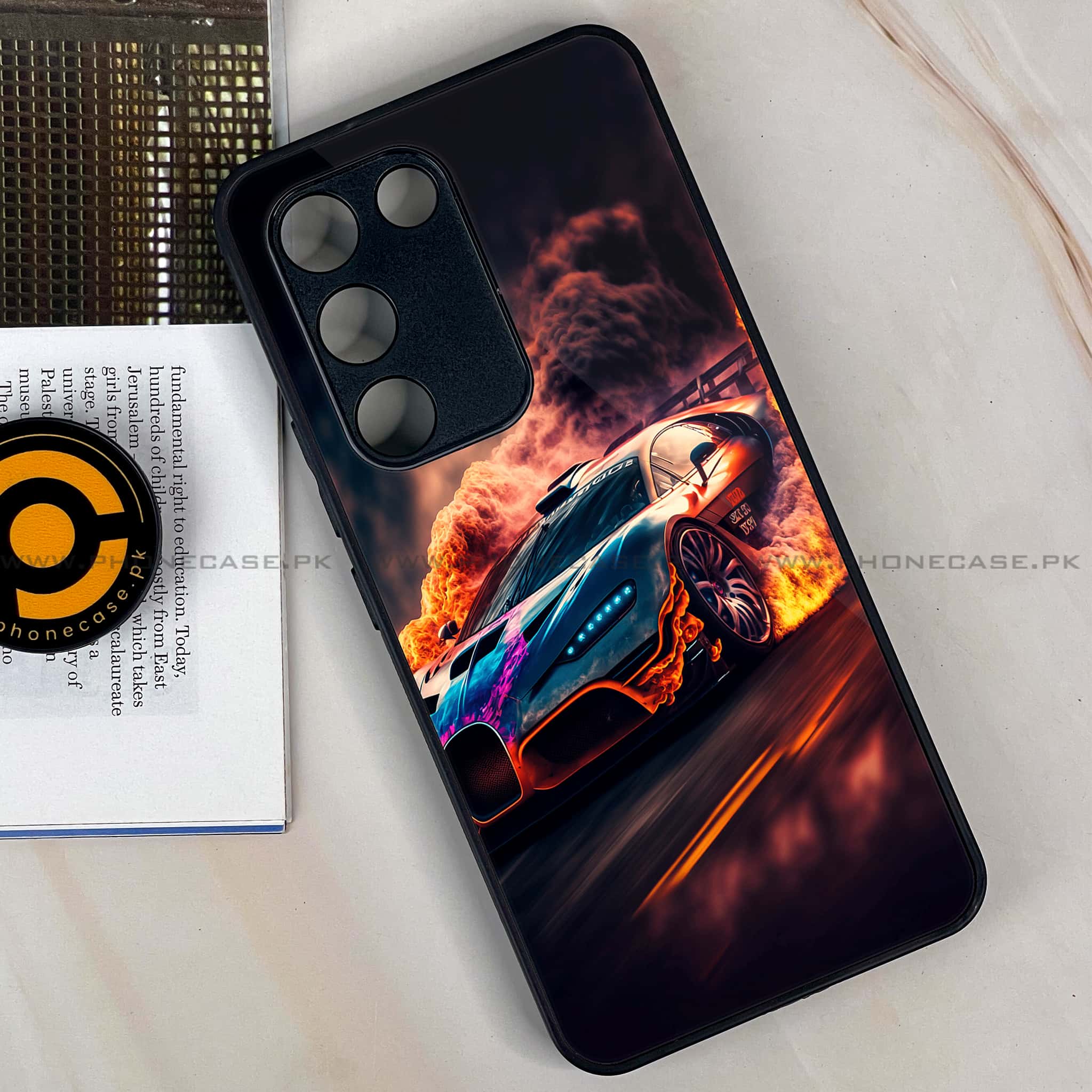 Vivo Y200e - Racing Series - Premium Metal Printed soft Bumper shock Proof Case