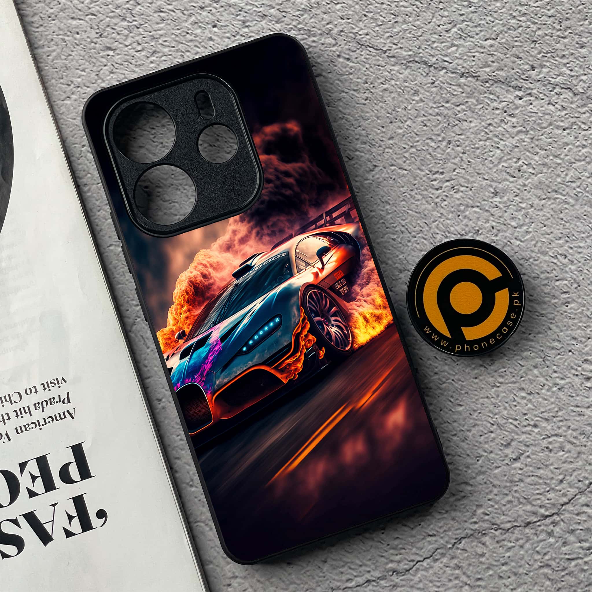 Xiaomi Redmi Note 14 - Racing Series - Premium Printed Glass soft Bumper shock Proof Case