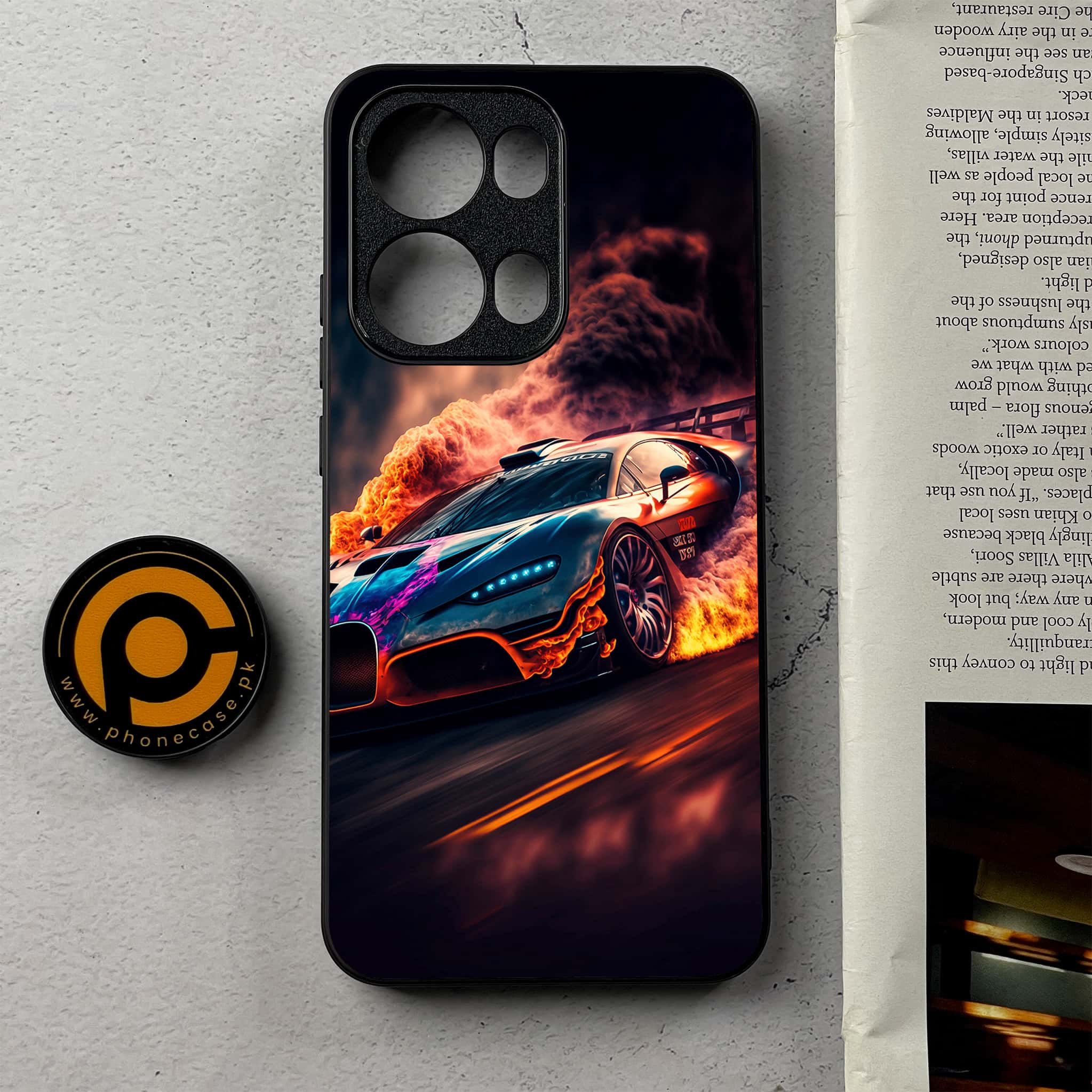 Oppo Reno 13 Pro - Racing Series - Premium Metal Printed Soft Bumper Shockproof Case
