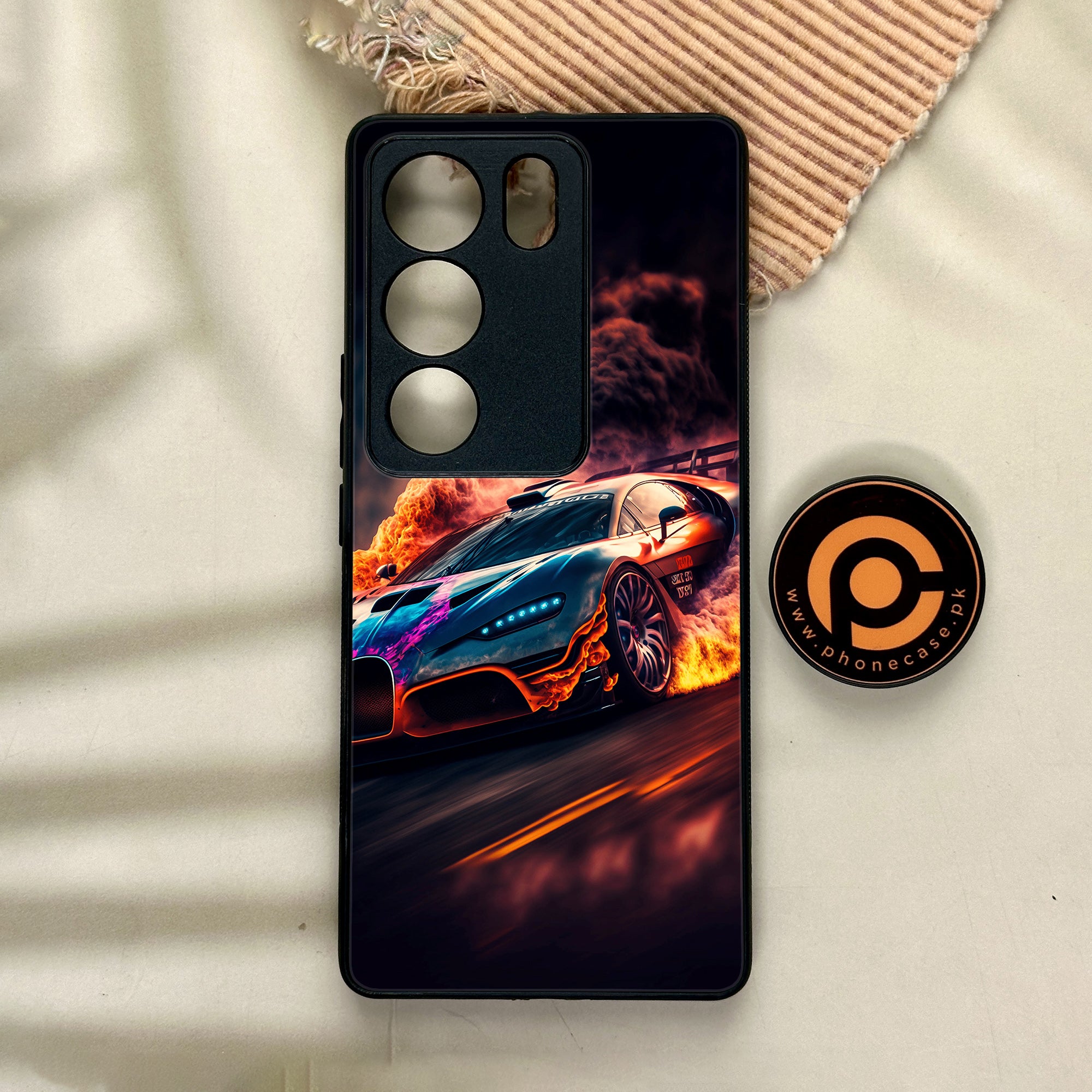 Vivo V29 - Racing Series - Premium Printed Glass soft Bumper shock Proof Case