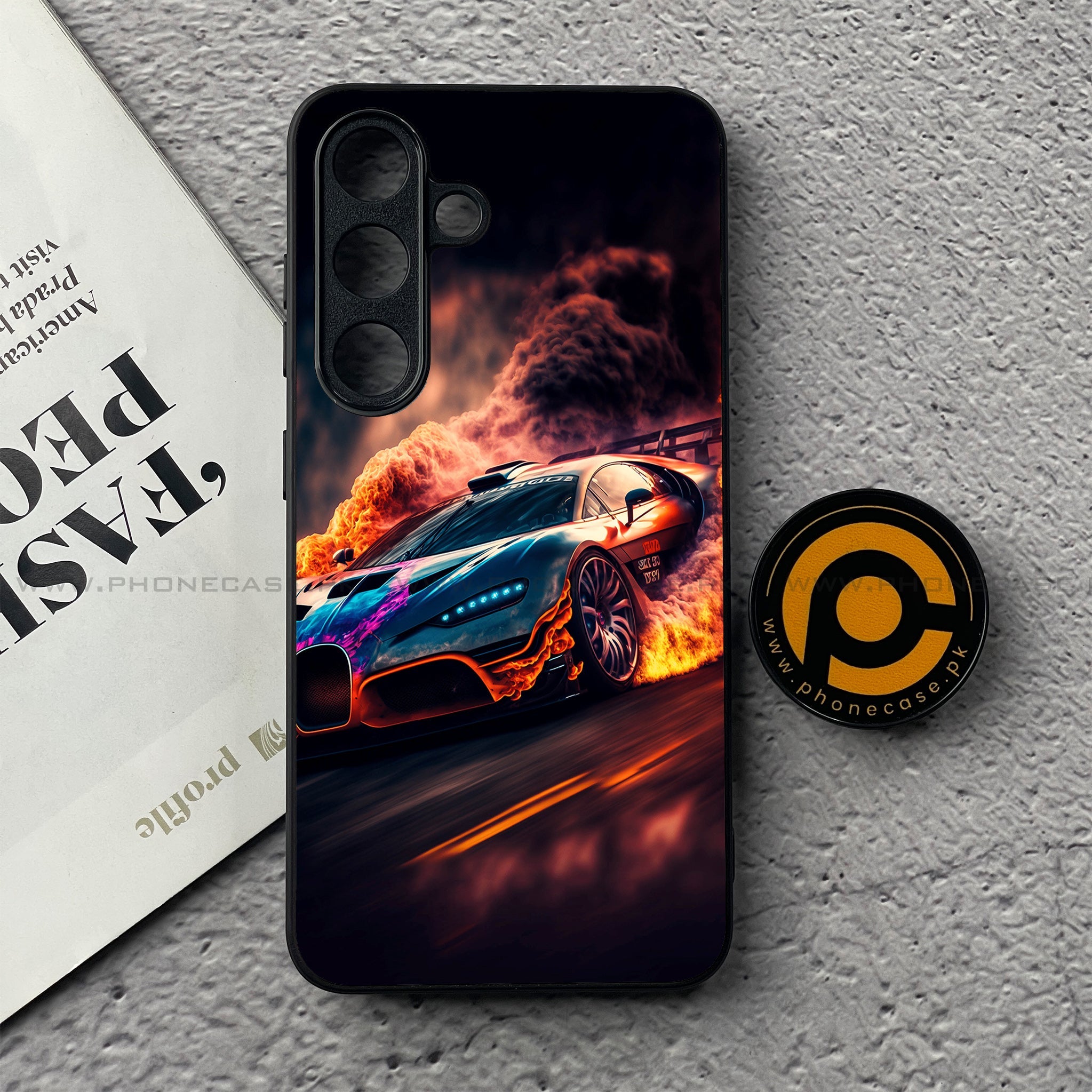 Samsung Galaxy S25 FE - Racing Series - Premium Metal Printed soft Bumper shock Proof Case