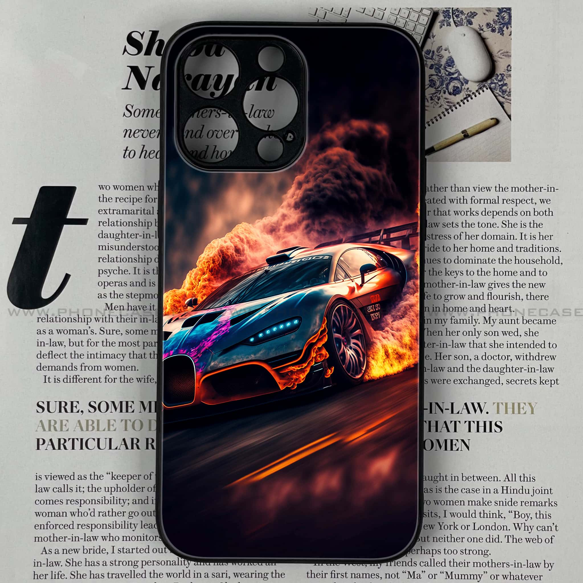 iPhone 15 Pro - Racing Series - Premium Printed Glass soft Bumper shock Proof Case