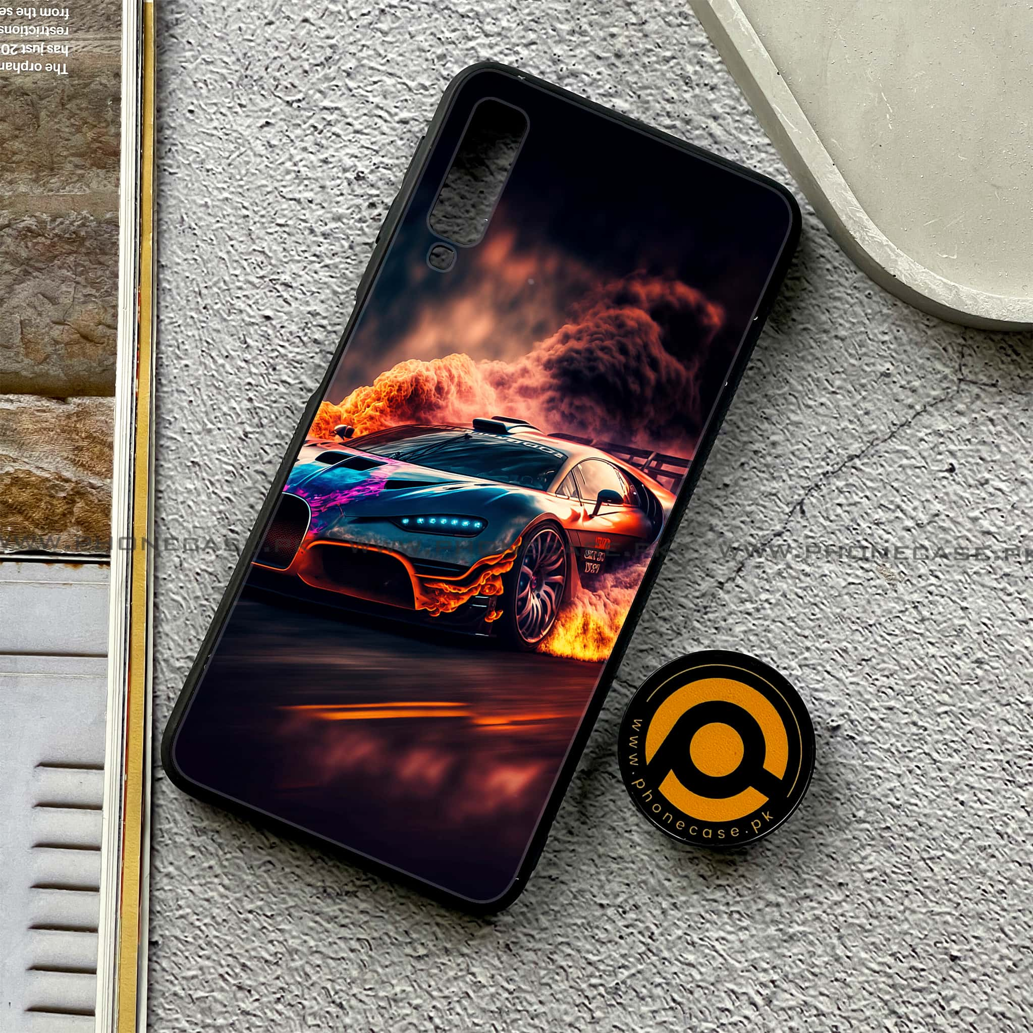 Galaxy A7 2018 - Racing Series - Premium Printed Metal soft Bumper shock Proof Case