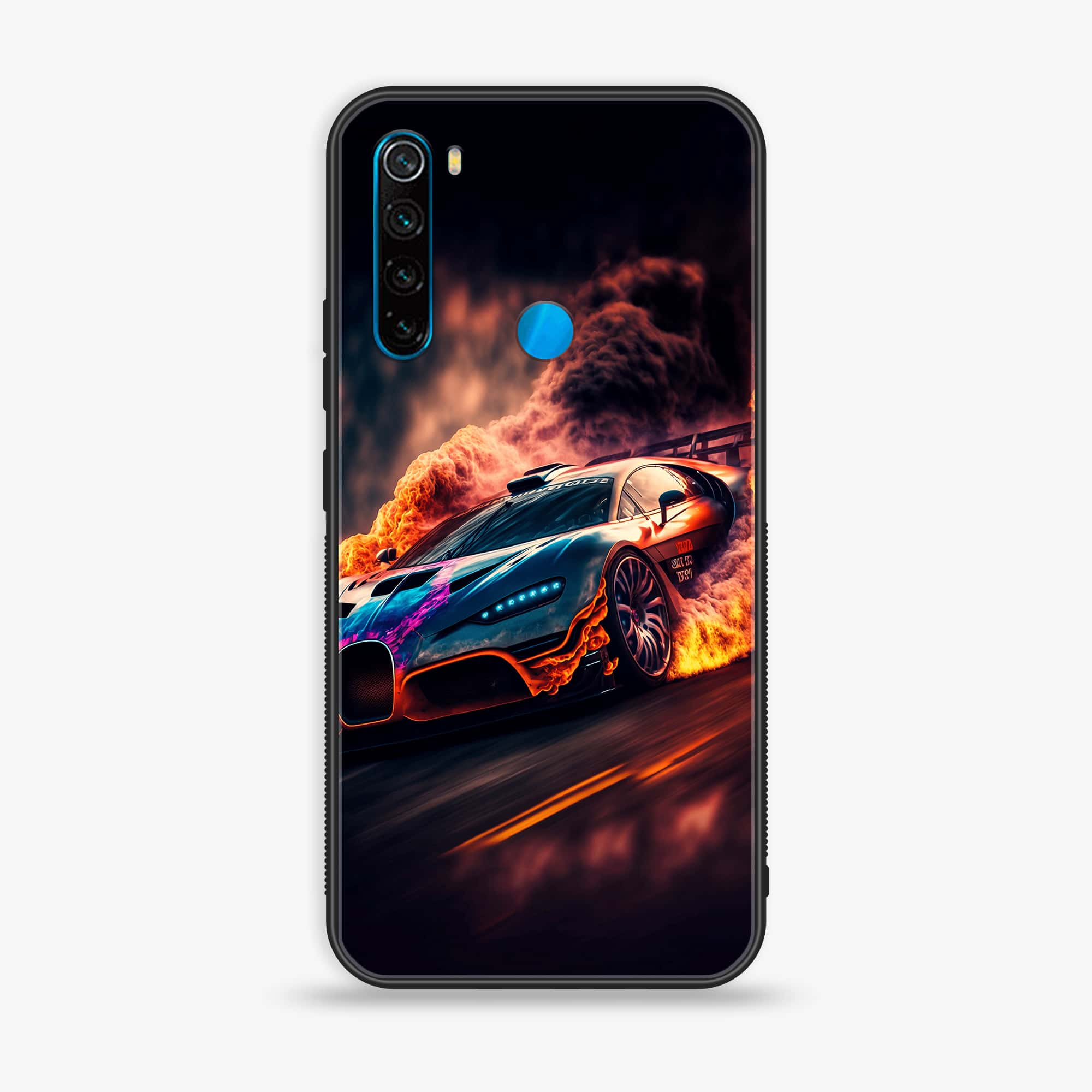 Redmi Note 8 - Racing Series - Premium Printed Glass soft Bumper shock Proof Case