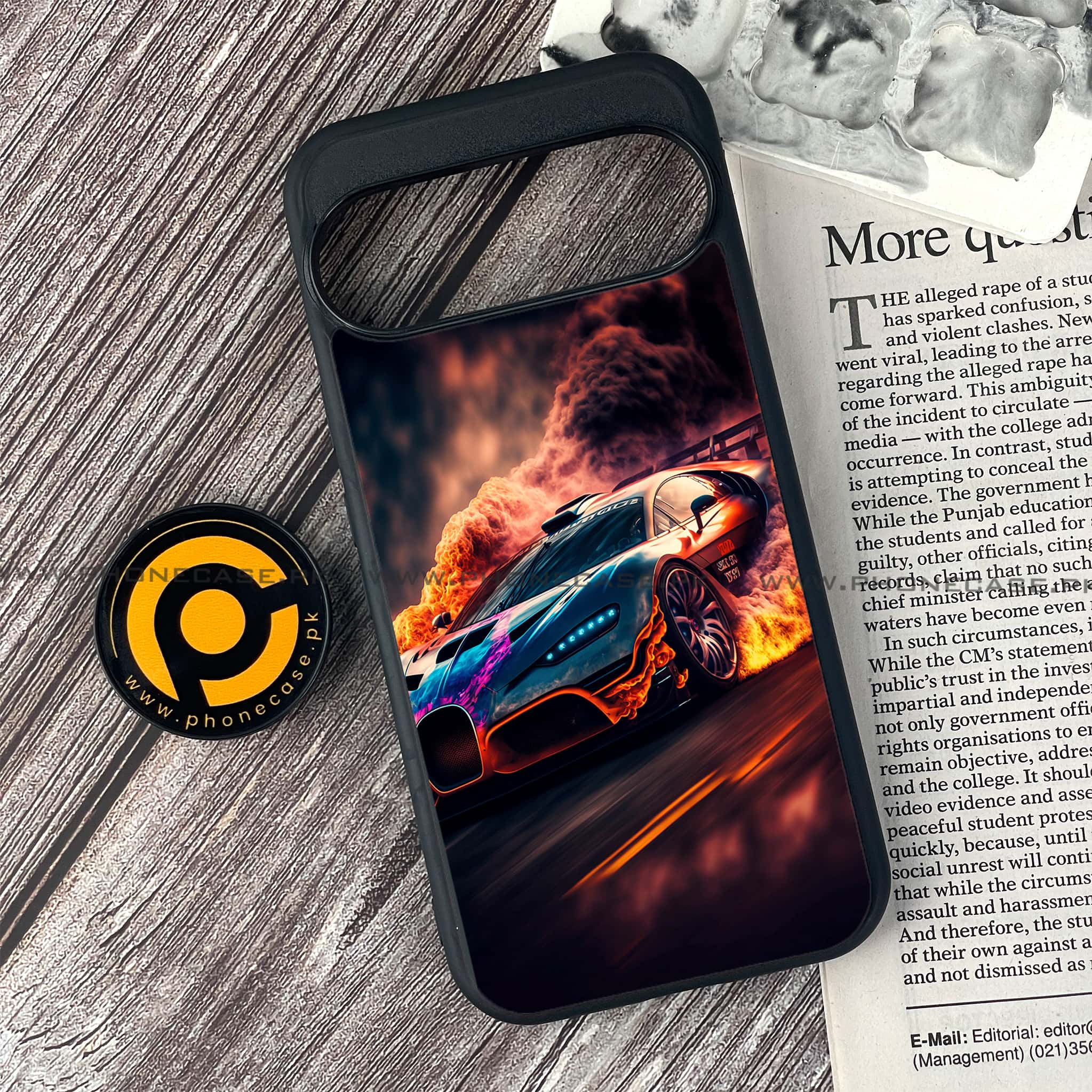 Google Pixel 9 - Racing Series  - Premium Printed Glass soft Bumper shock Proof Case