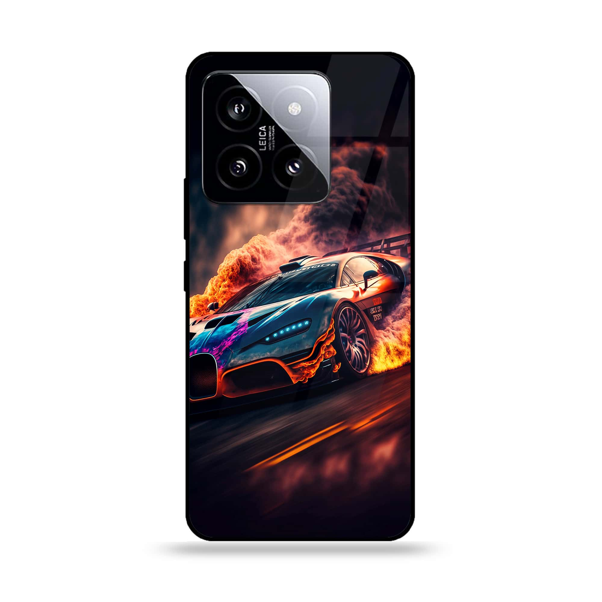 Xiaomi 14 - Racing Series - Premium Printed Glass soft Bumper shock Proof Case