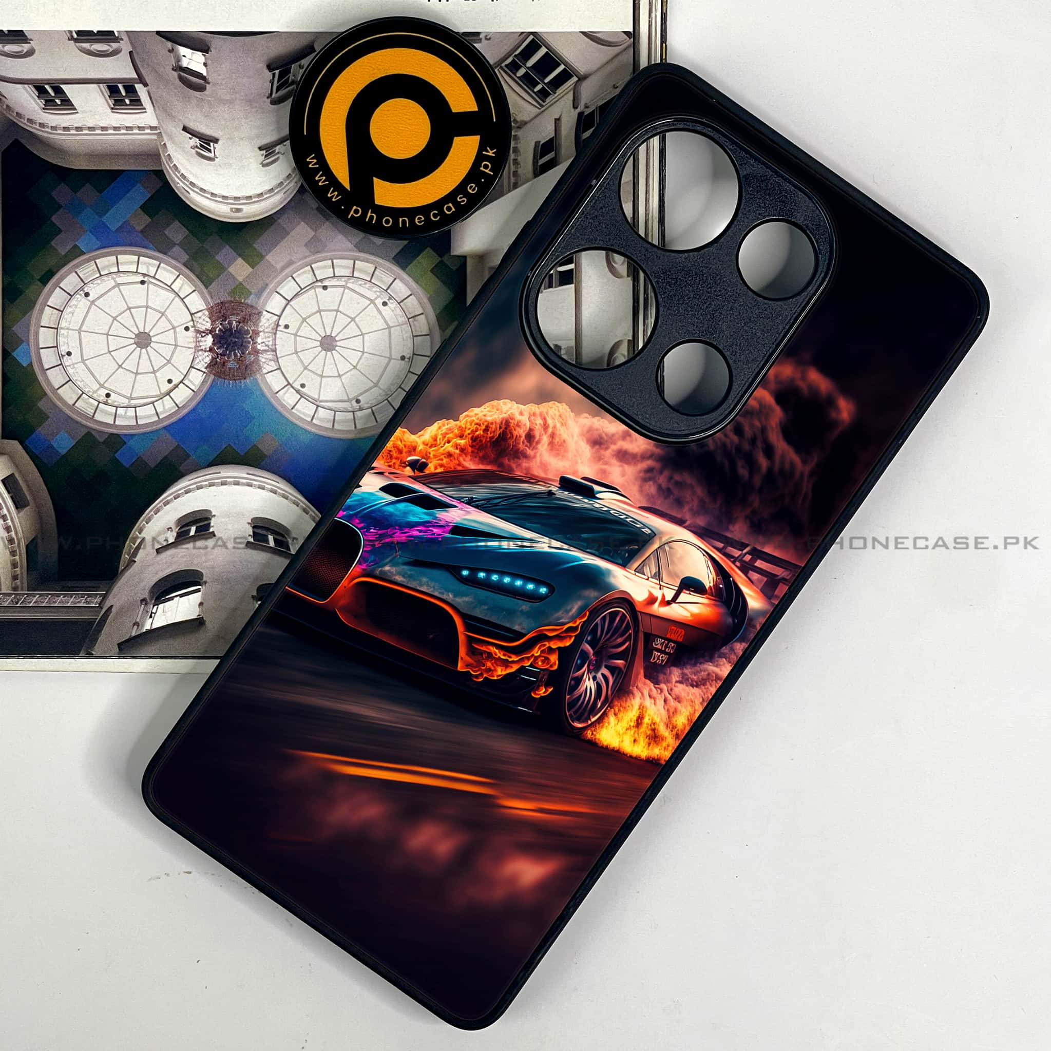 Redmi Note 13 Pro 4G - Racing Series - Premium Metal Printed soft Bumper shock Proof Case