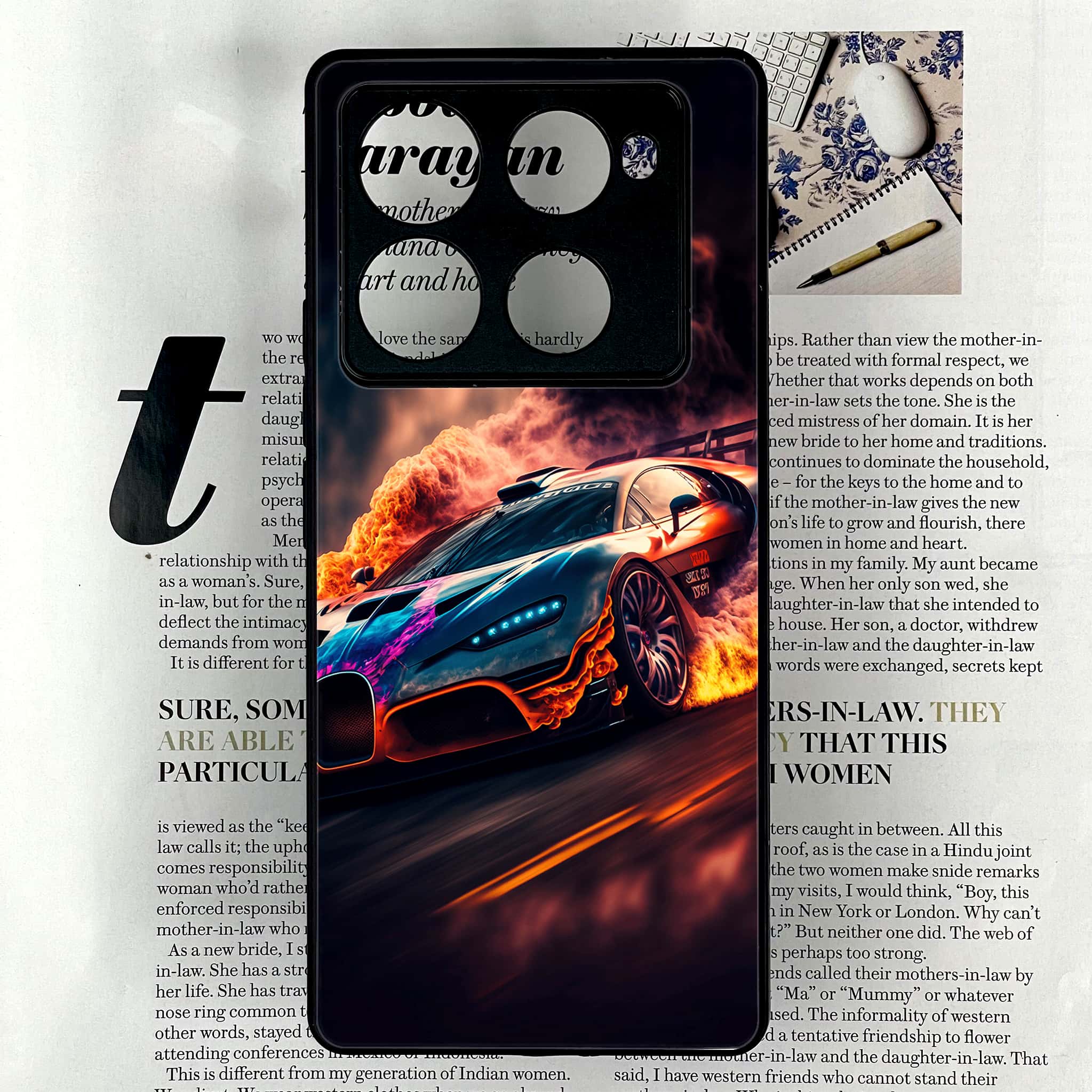 Infinix Note 40 Pro Plus - Racing Series - Premium Metal Printed soft Bumper shock Proof Case