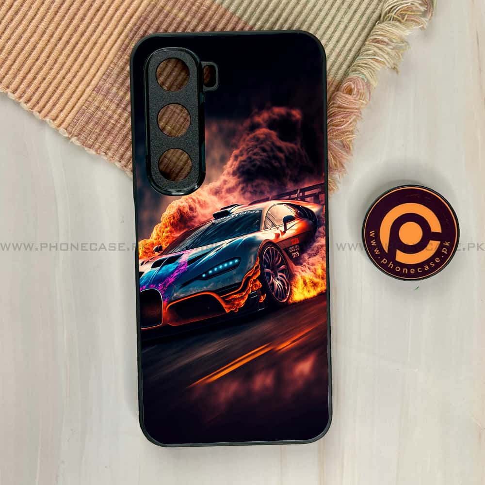 Infinix Hot 60i - Racing Series - Premium Metal Printed soft Bumper shock Proof Case