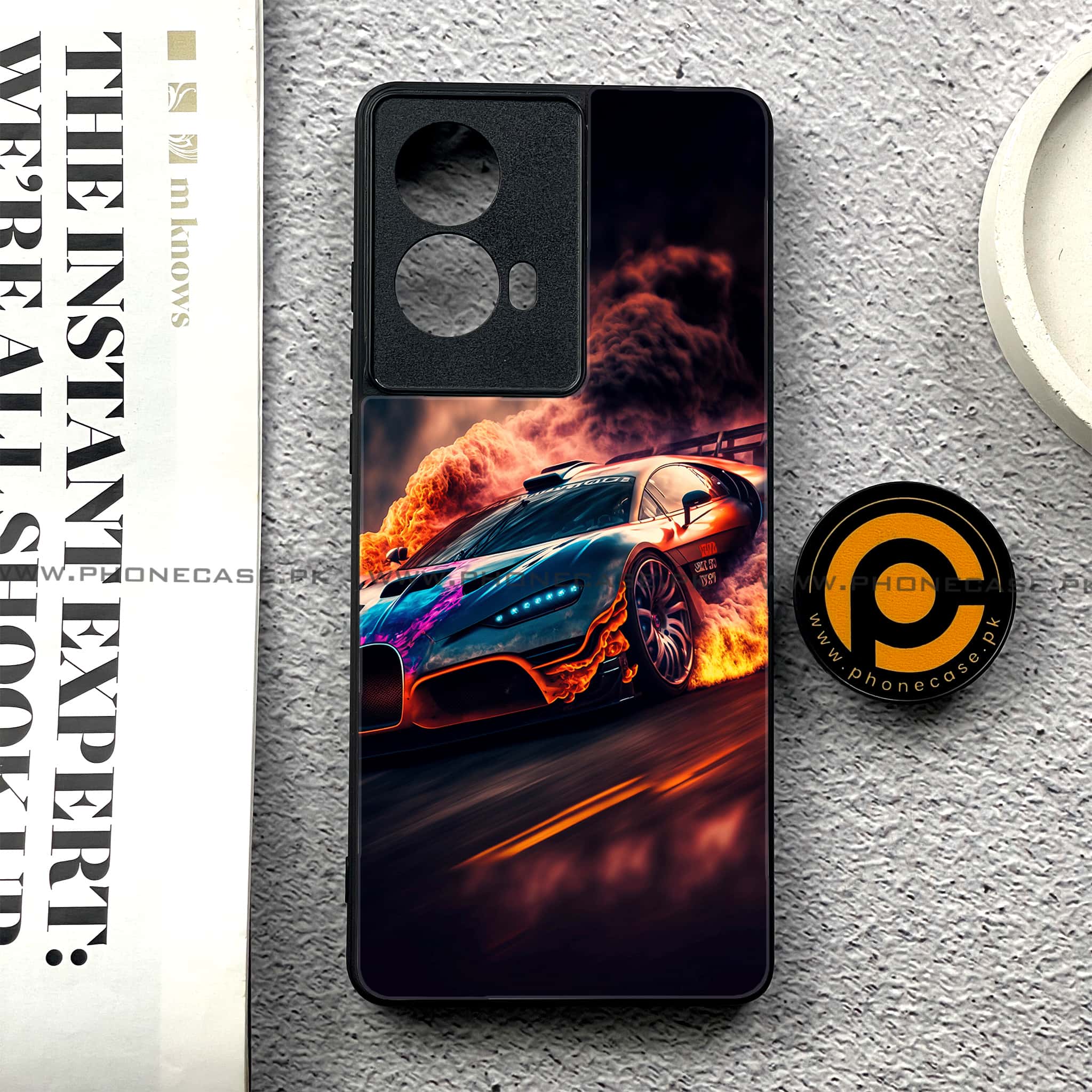 Moto G85 - Racing Series - Premium Printed Glass soft Bumper shock Proof Case