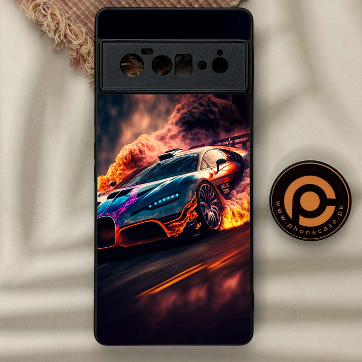 Google Pixel 6 Pro - Racing Design 1 - Premium Metal Printed soft Bumper Shock Proof Case CS-42161