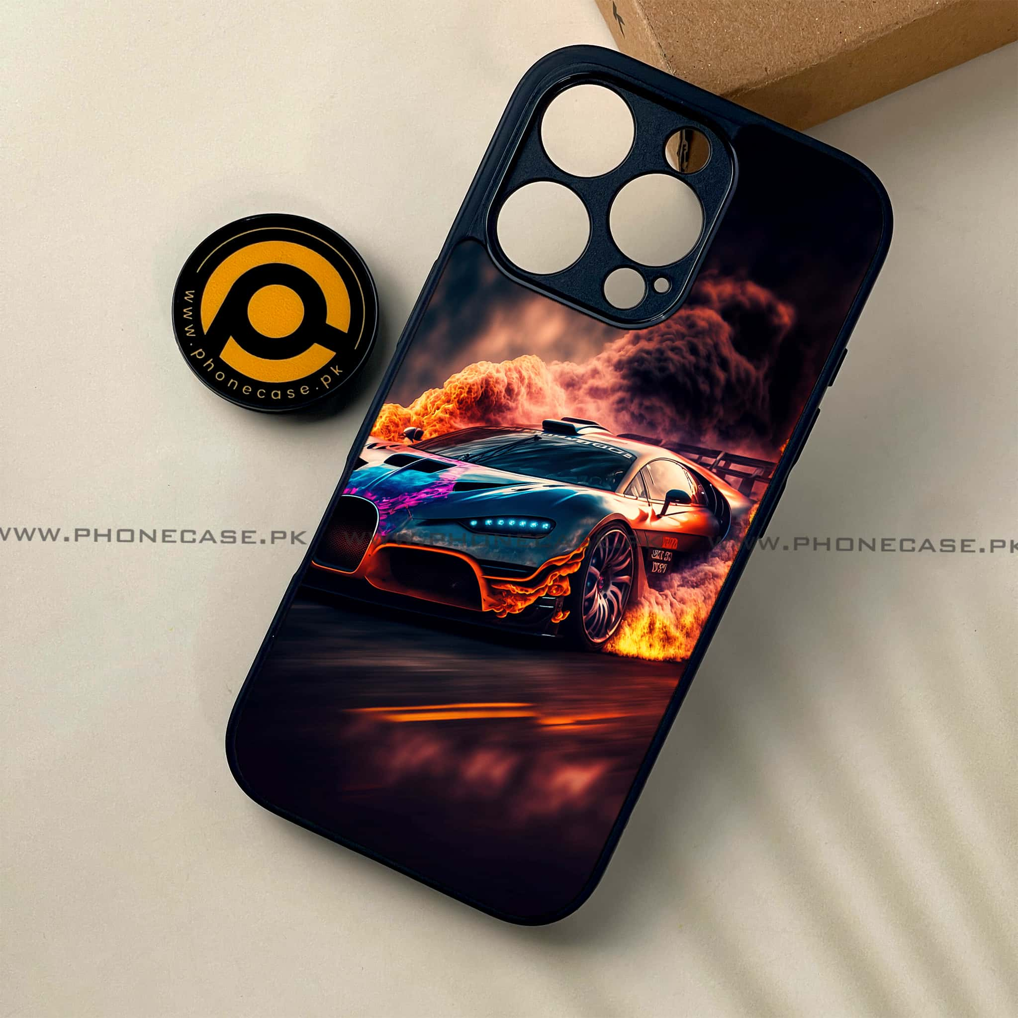 iPhone 16 Pro - Racing Series - Premium Printed Glass soft Bumper shock Proof Case