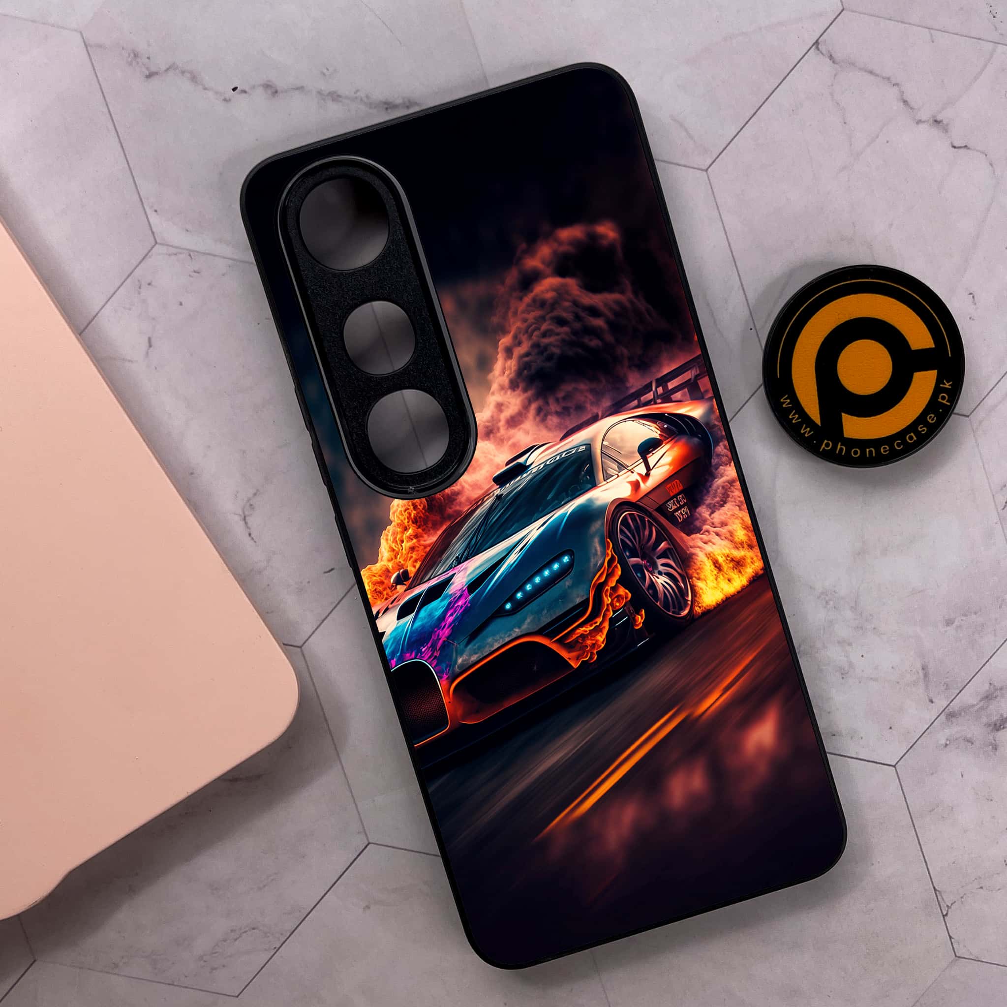 Vivo V50 Lite - Racing Series - Premium Metal Printed soft Bumper shock Proof Case
