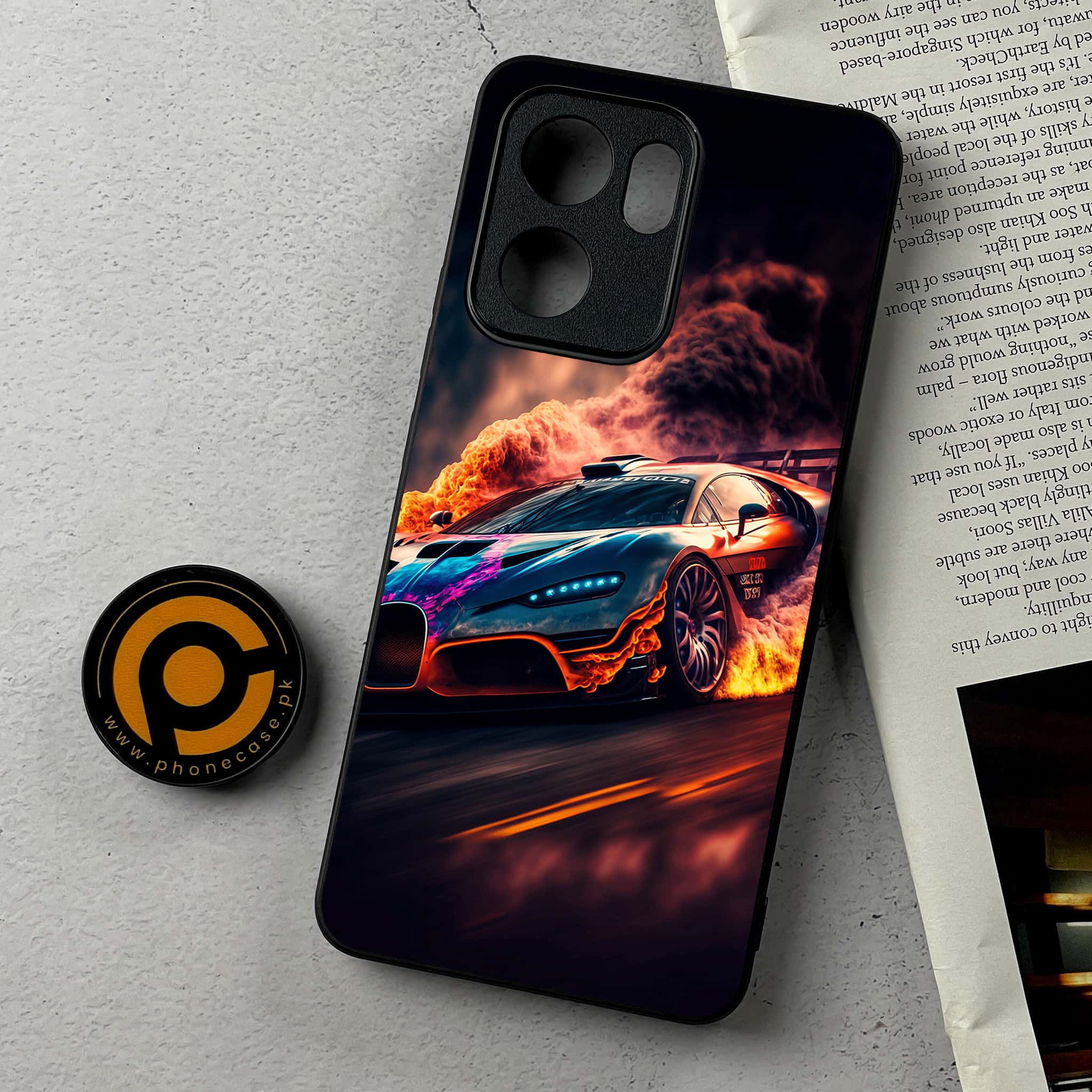 Oppo Reno 14F - Racing Series - Premium Metal Printed Soft Bumper Shockproof Case