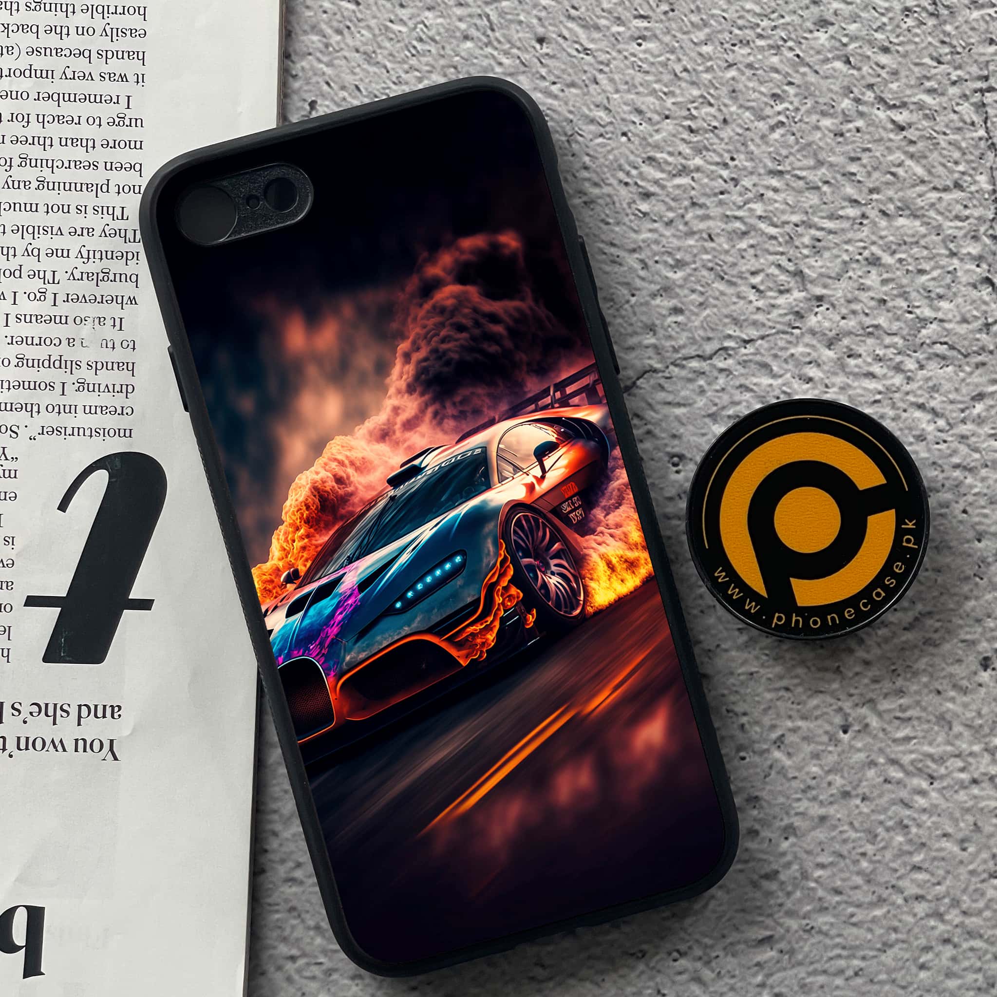 iPhone 7 / 8 - Racing Series - Premium Printed Glass soft Bumper shock Proof Case