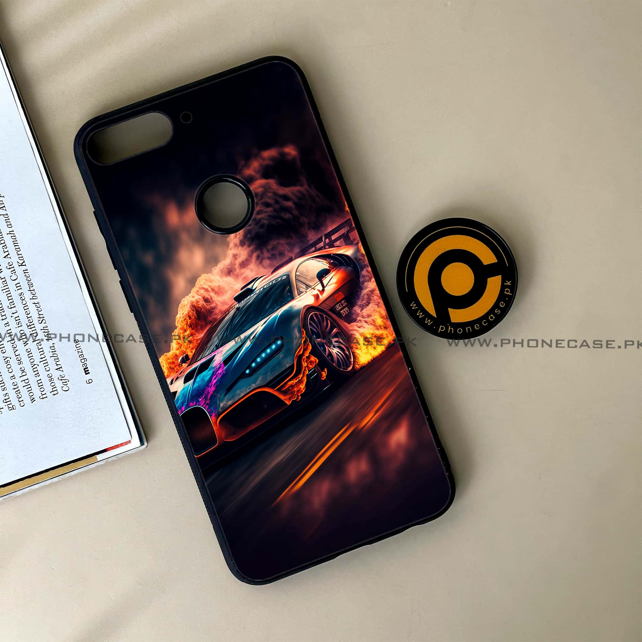 Huawei Y7 Prime (2018) - Racing Series - Premium Printed Glass soft Bumper shock Proof Case