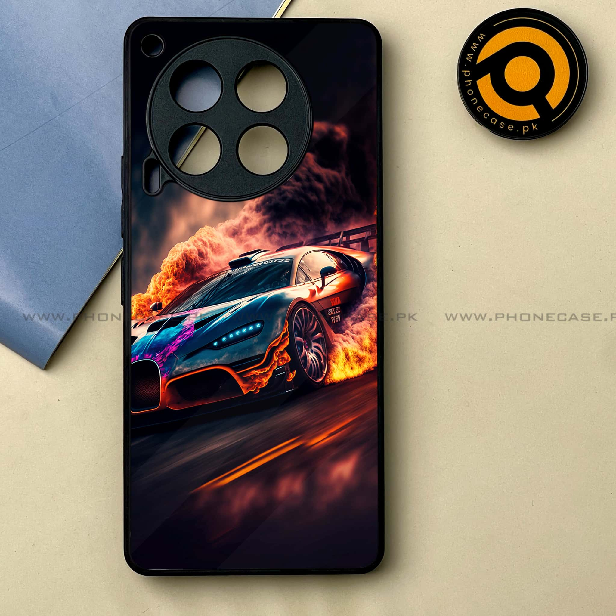 Tecno Camon 30 - Racing Series -  Premium Printed Metal soft Bumper shock Proof Case