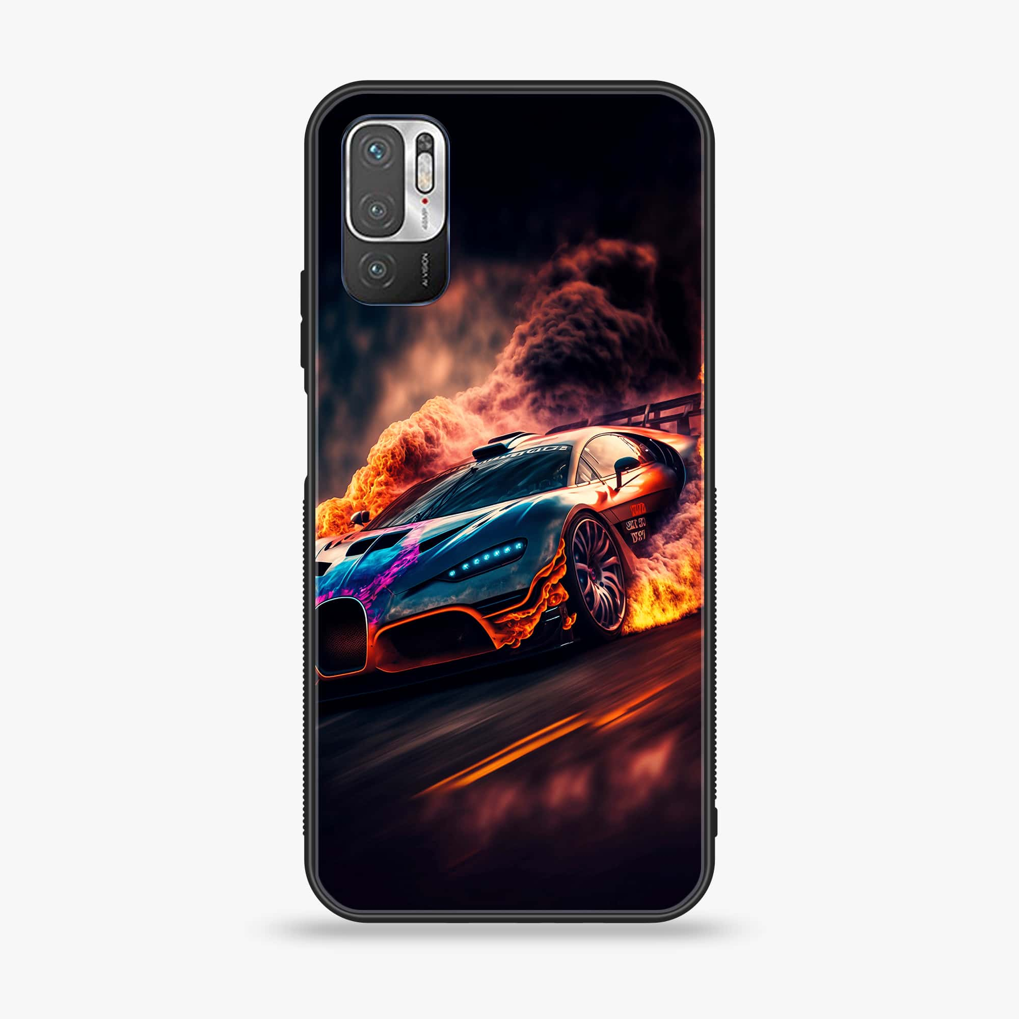 Xiaomi Redmi Note 10 5G - Racing Series - Premium Printed Glass soft Bumper shock Proof Case