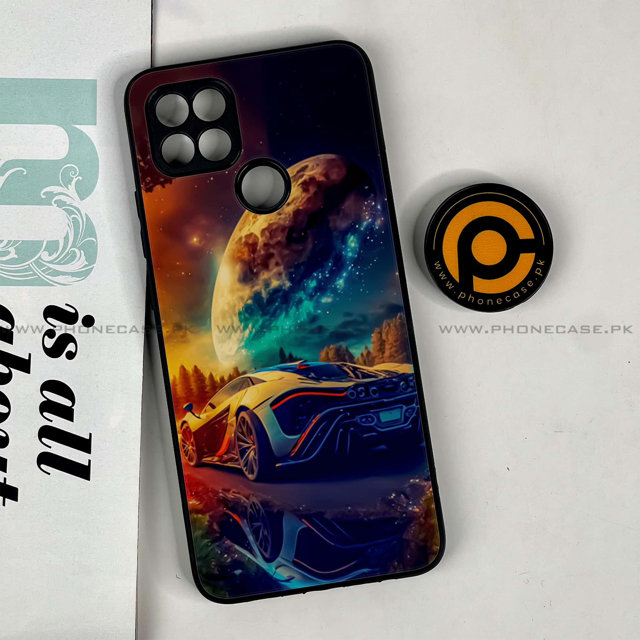 Oppo A15s - Racing Series - Premium Printed Glass soft Bumper shock Proof Case