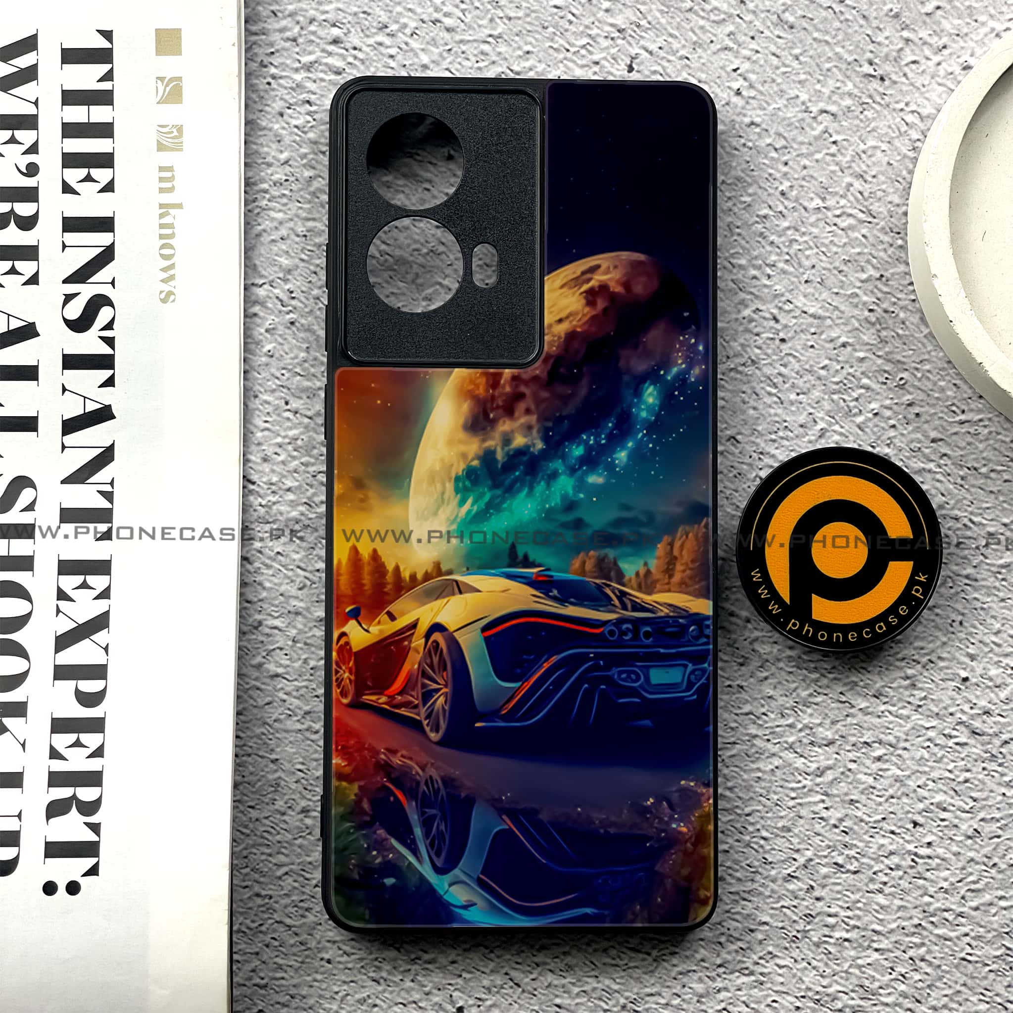 Moto G85 - Racing Series - Premium Printed Glass soft Bumper shock Proof Case