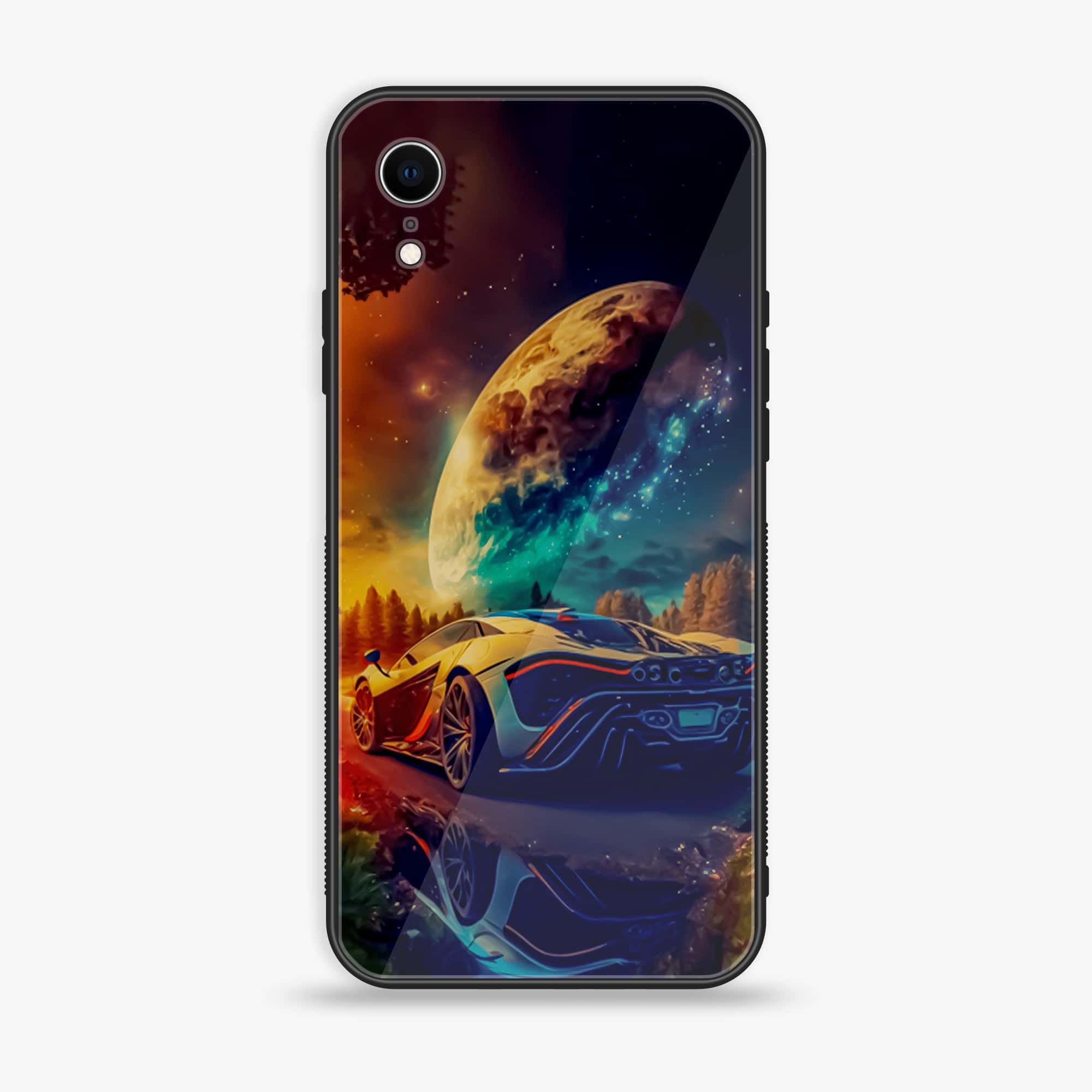 iPhone XR - Racing Series - Premium Printed Glass soft Bumper shock Proof Case