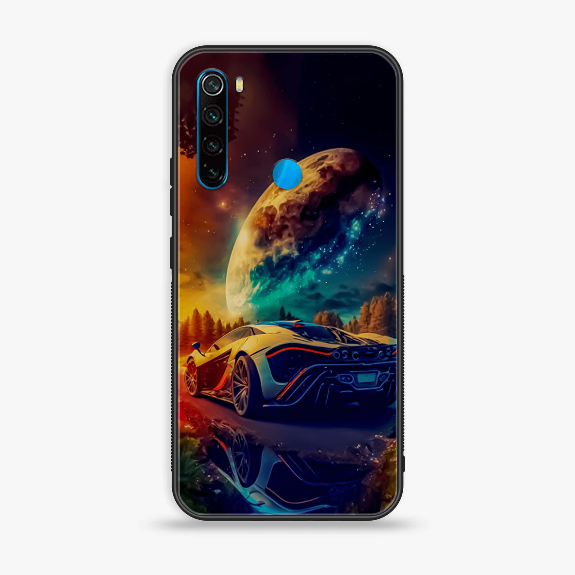 Redmi Note 8 - Racing Series - Premium Printed Glass soft Bumper shock Proof Case