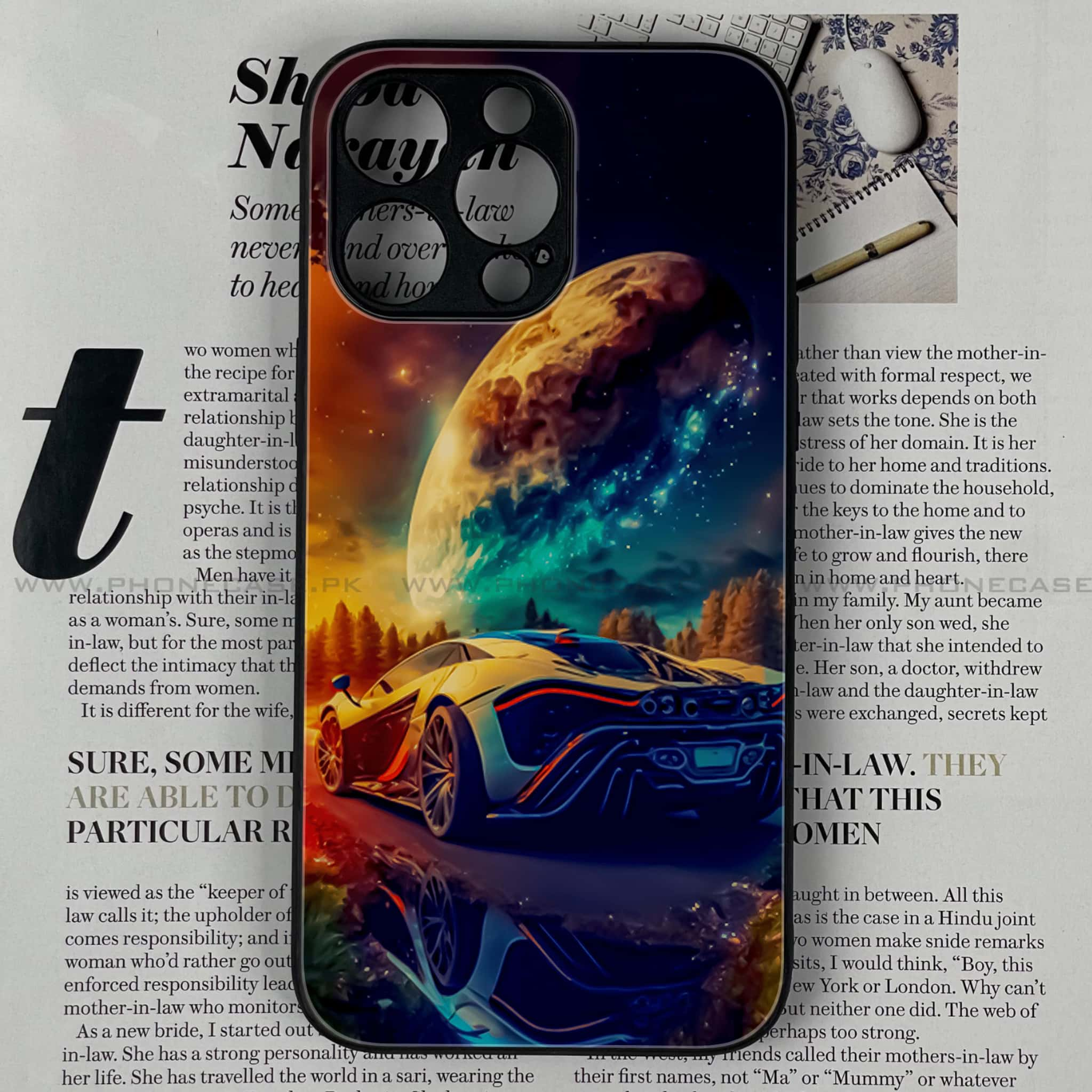 iPhone 16 Pro Max - Racing Series - Premium Printed Glass soft Bumper shock Proof Case