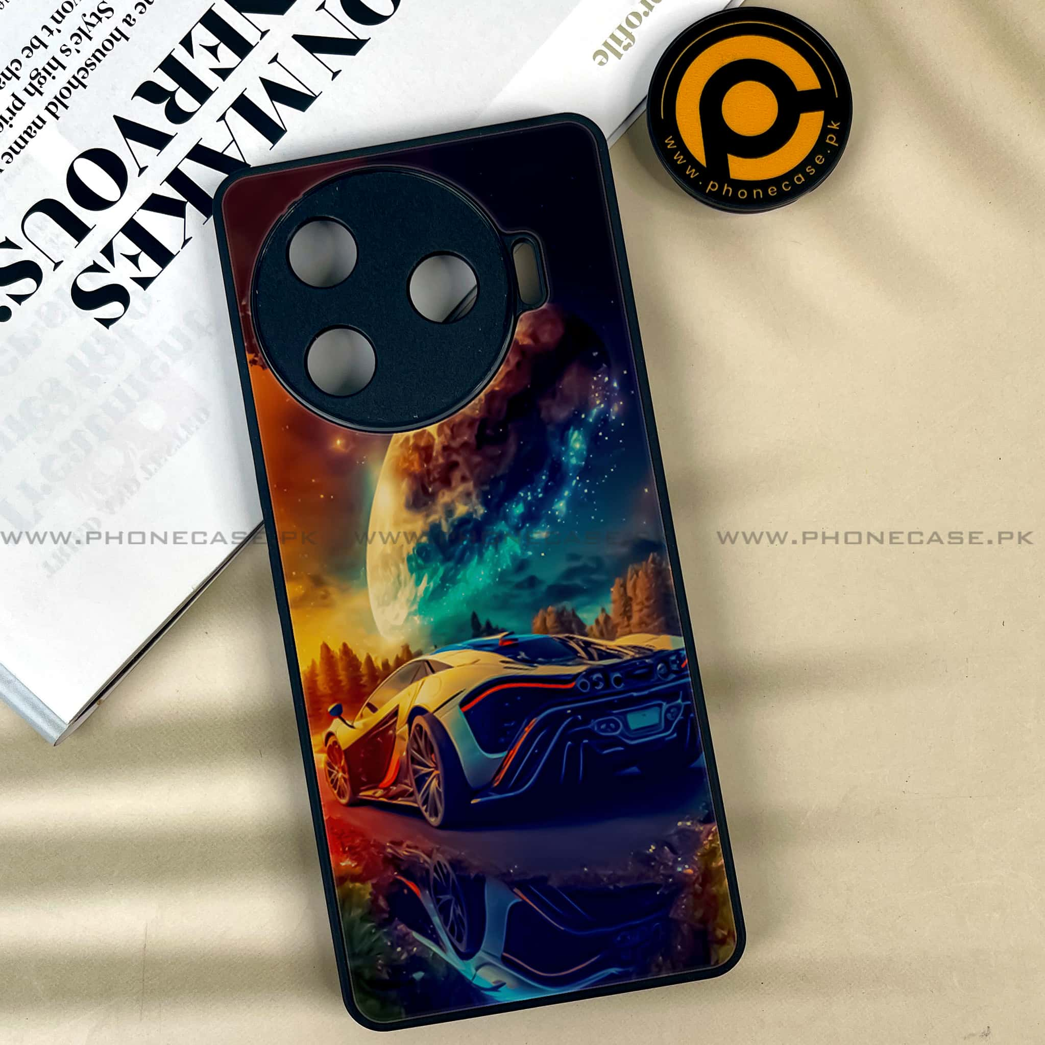 Tecno Camon 30 Pro - Racing Series - Premium Printed Glass soft Bumper shock Proof Case