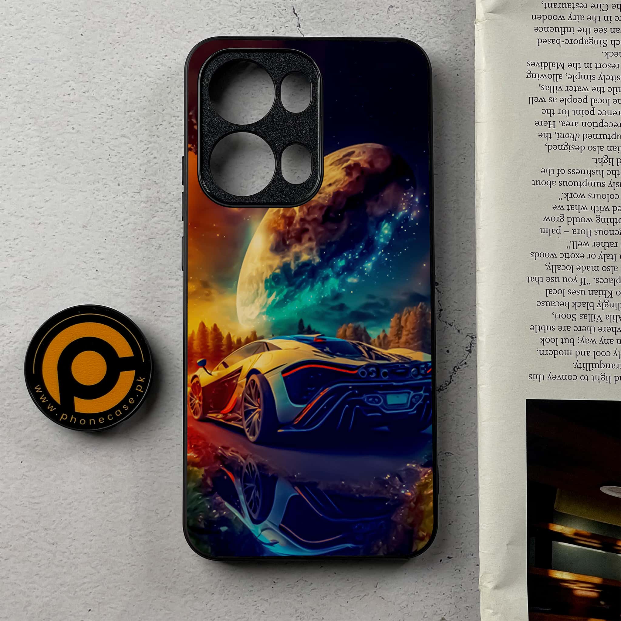 Oppo Reno 13 Pro - Racing Series - Premium Metal Printed Soft Bumper Shockproof Case