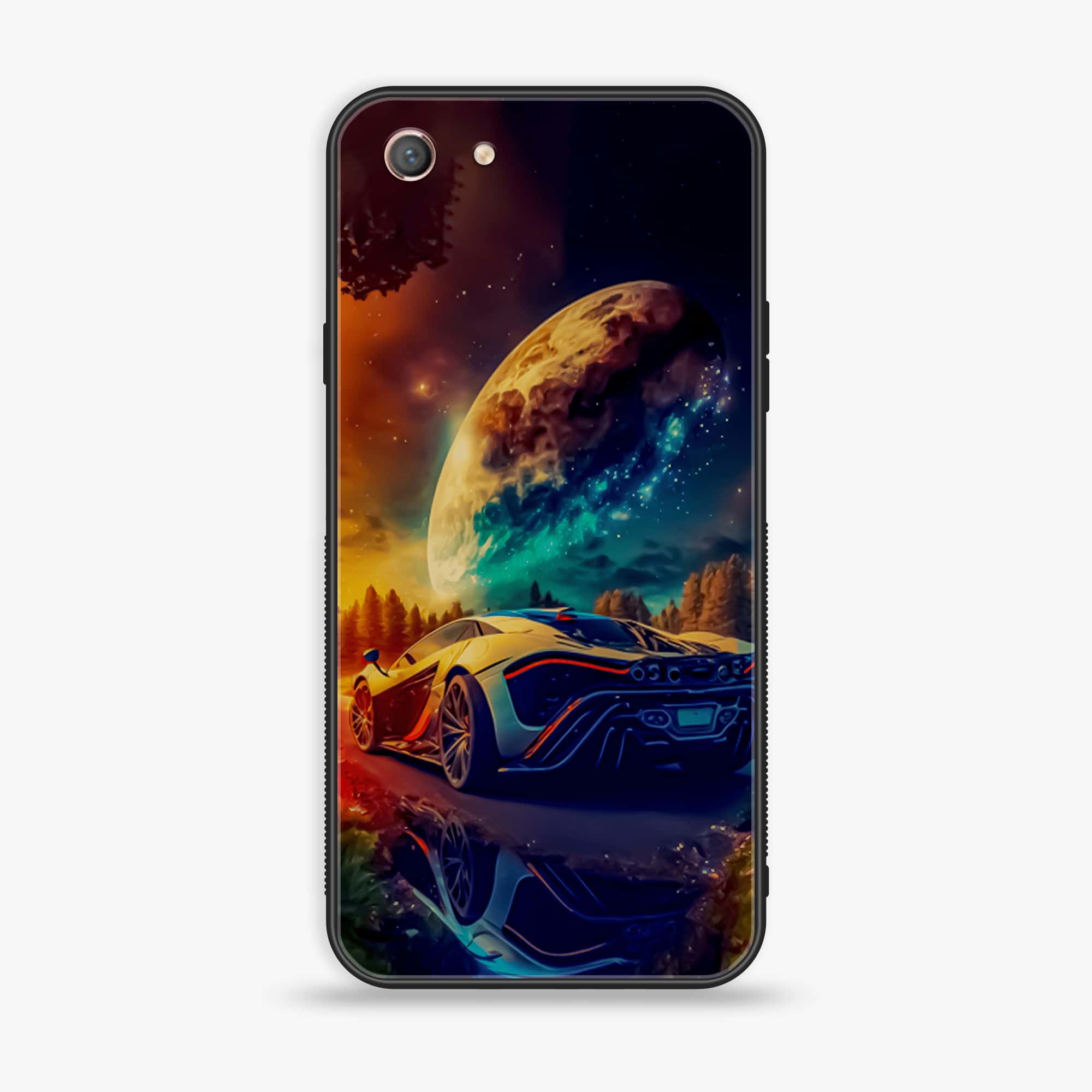 Oppo A71 (2018) - Racing Series - Premium Printed Glass soft Bumper shock Proof Case