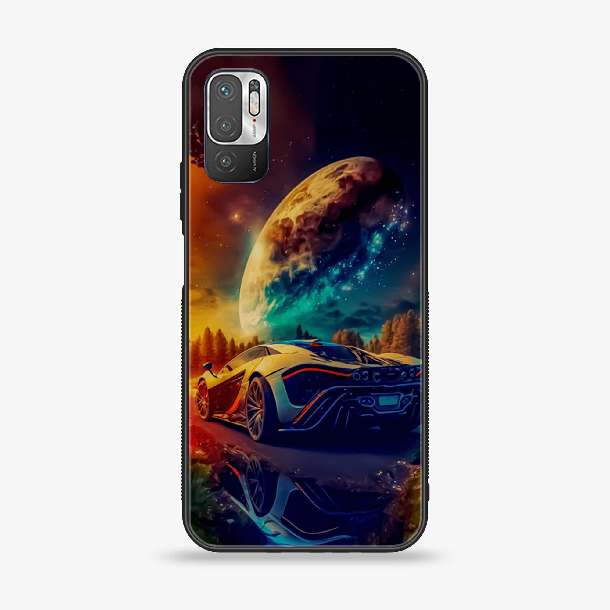 Xiaomi Redmi Note 10 5G - Racing Series - Premium Printed Glass soft Bumper shock Proof Case