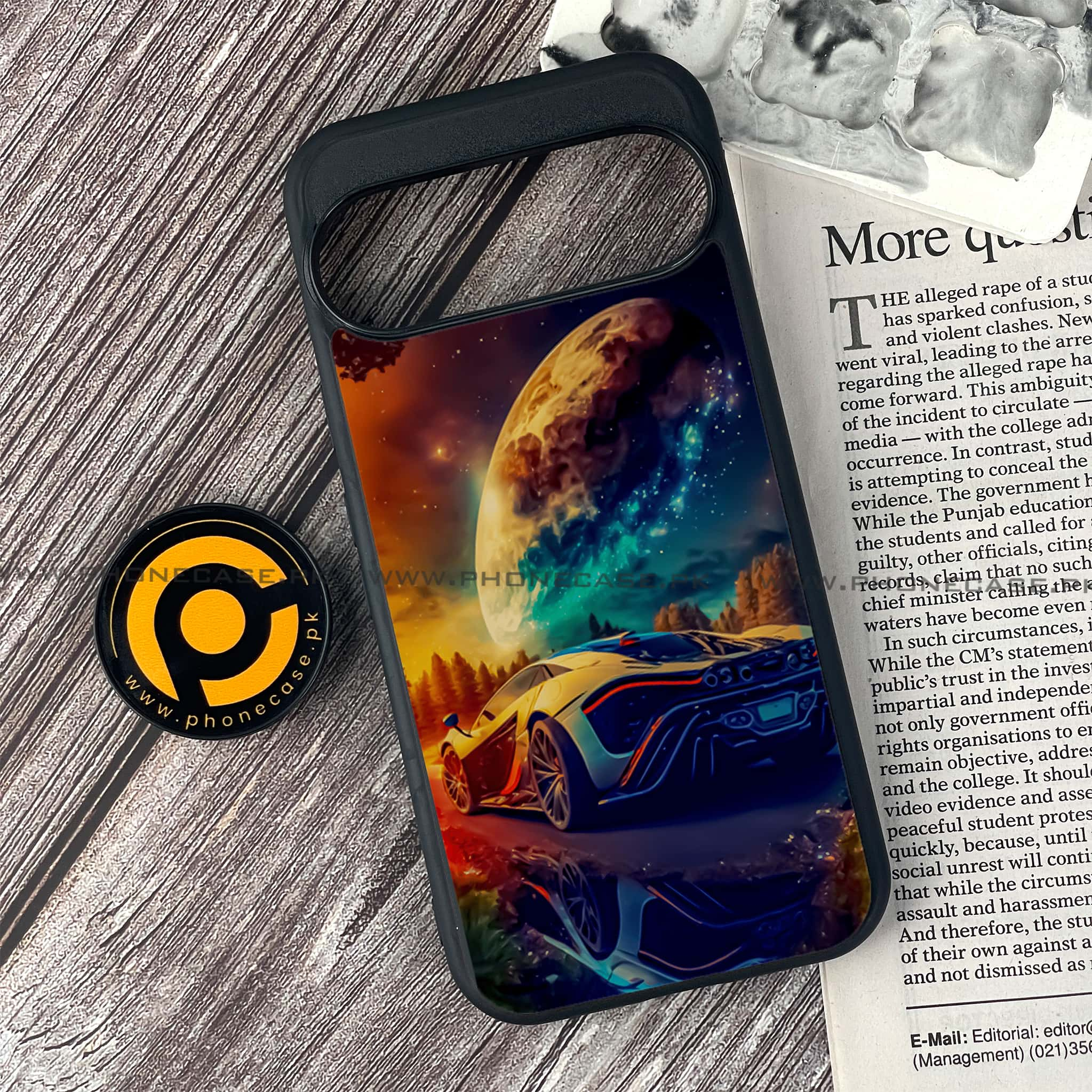 Google Pixel 9 - Racing Series  - Premium Printed Glass soft Bumper shock Proof Case