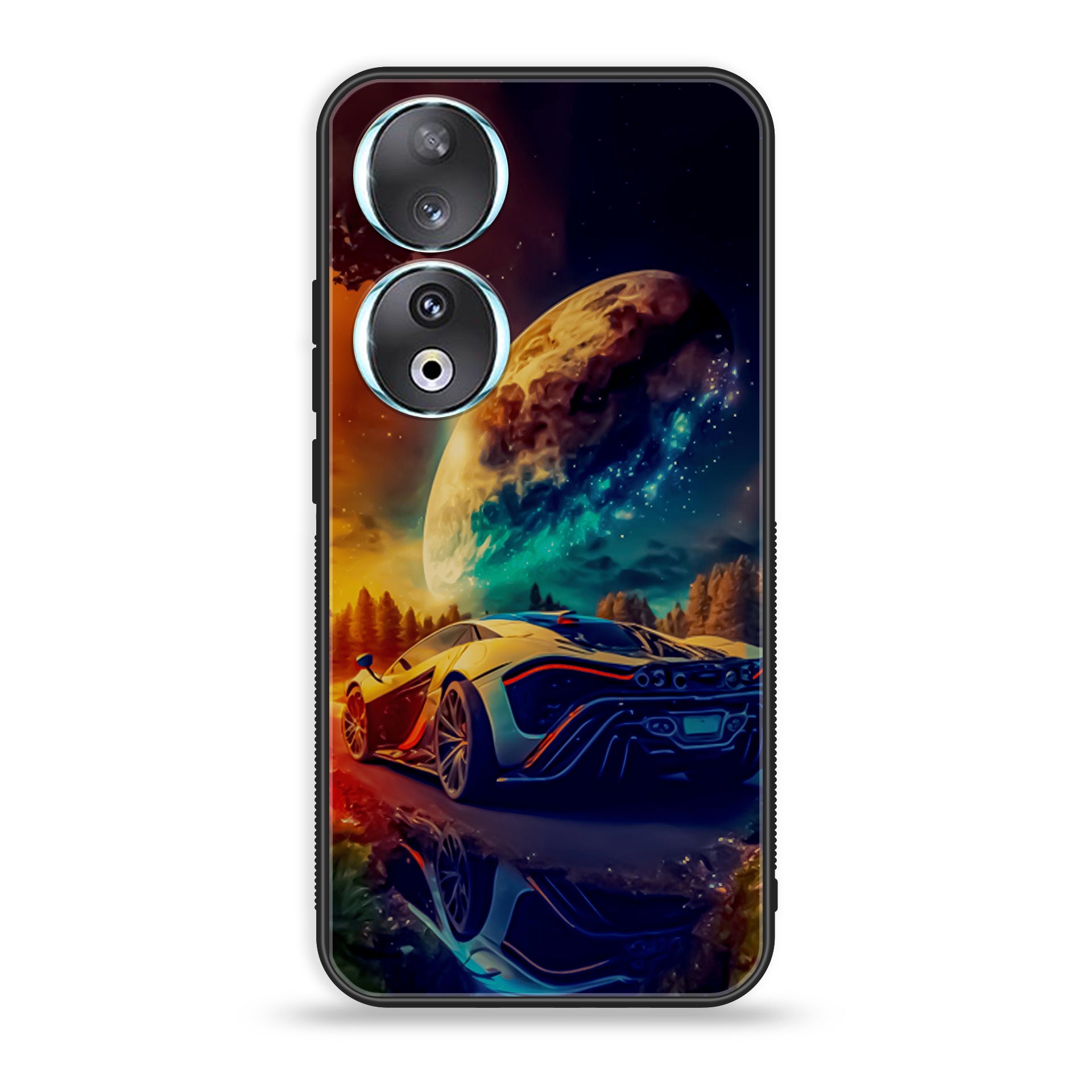 Huawei Honor 90 - Racing Series - Premium Printed Glass soft Bumper shock Proof Case