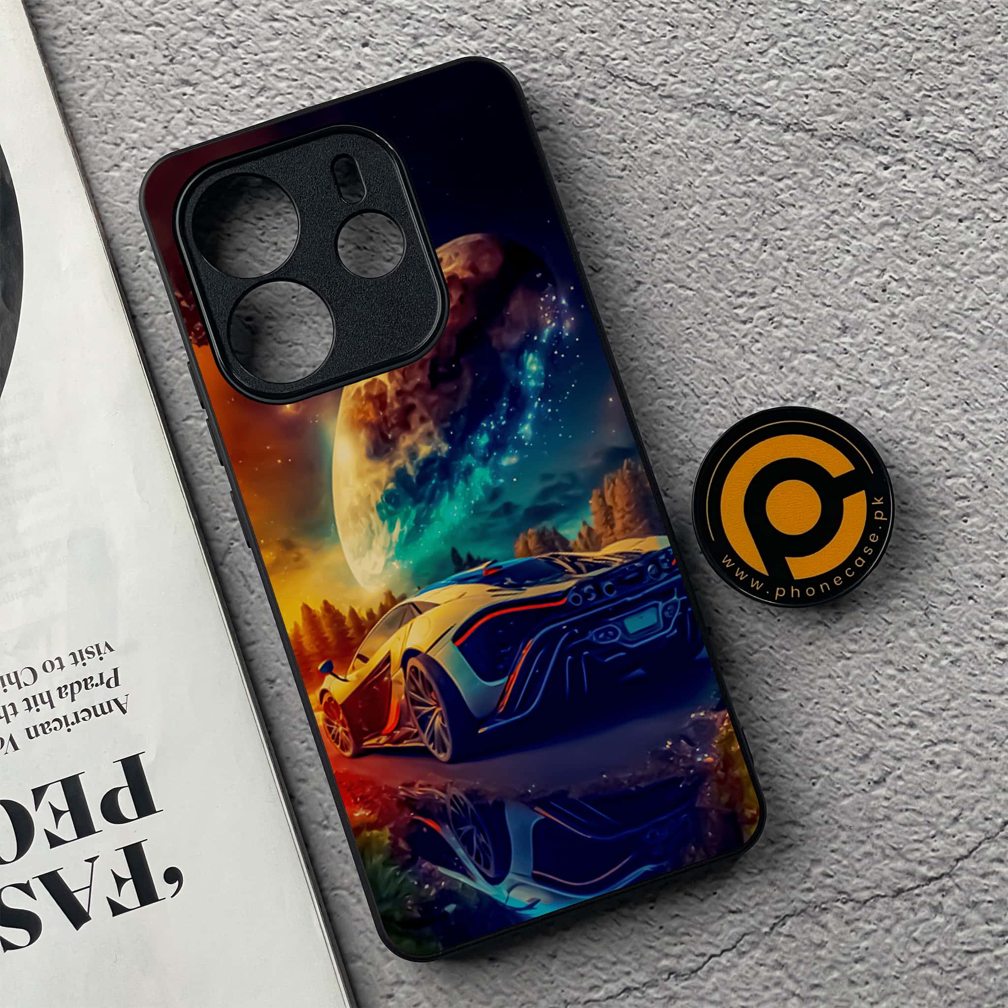 Xiaomi Redmi Note 14 - Racing Series - Premium Printed Glass soft Bumper shock Proof Case
