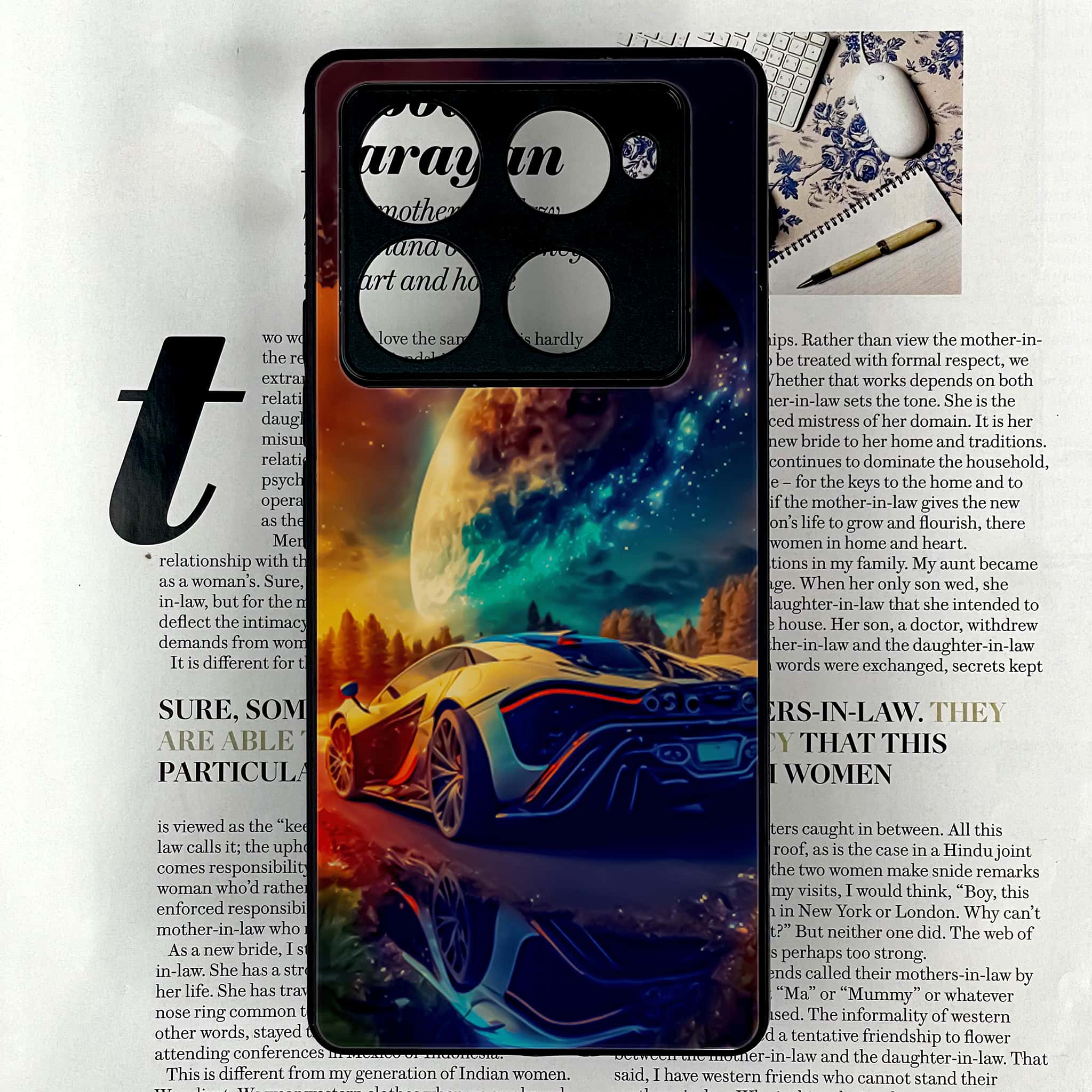 Infinix Note 40 Pro Plus - Racing Series - Premium Metal Printed soft Bumper shock Proof Case